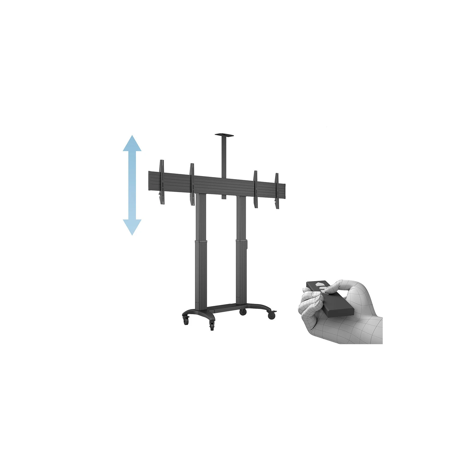 Pachet Stand TV motorizat reglabil in inaltime Multibrackets MB-3220 si Profil cu pilon dublu Multibrackets MB-4431