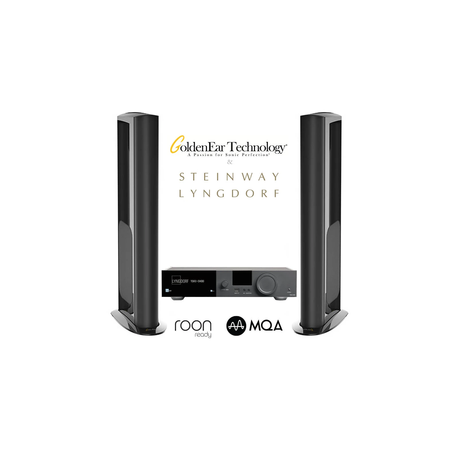 Sistem cu boxe Goldenear Triton One.R si amplificator 2x200W Lyngdorf TDAI-3400, Roon ready, MQA, Tidal Connect