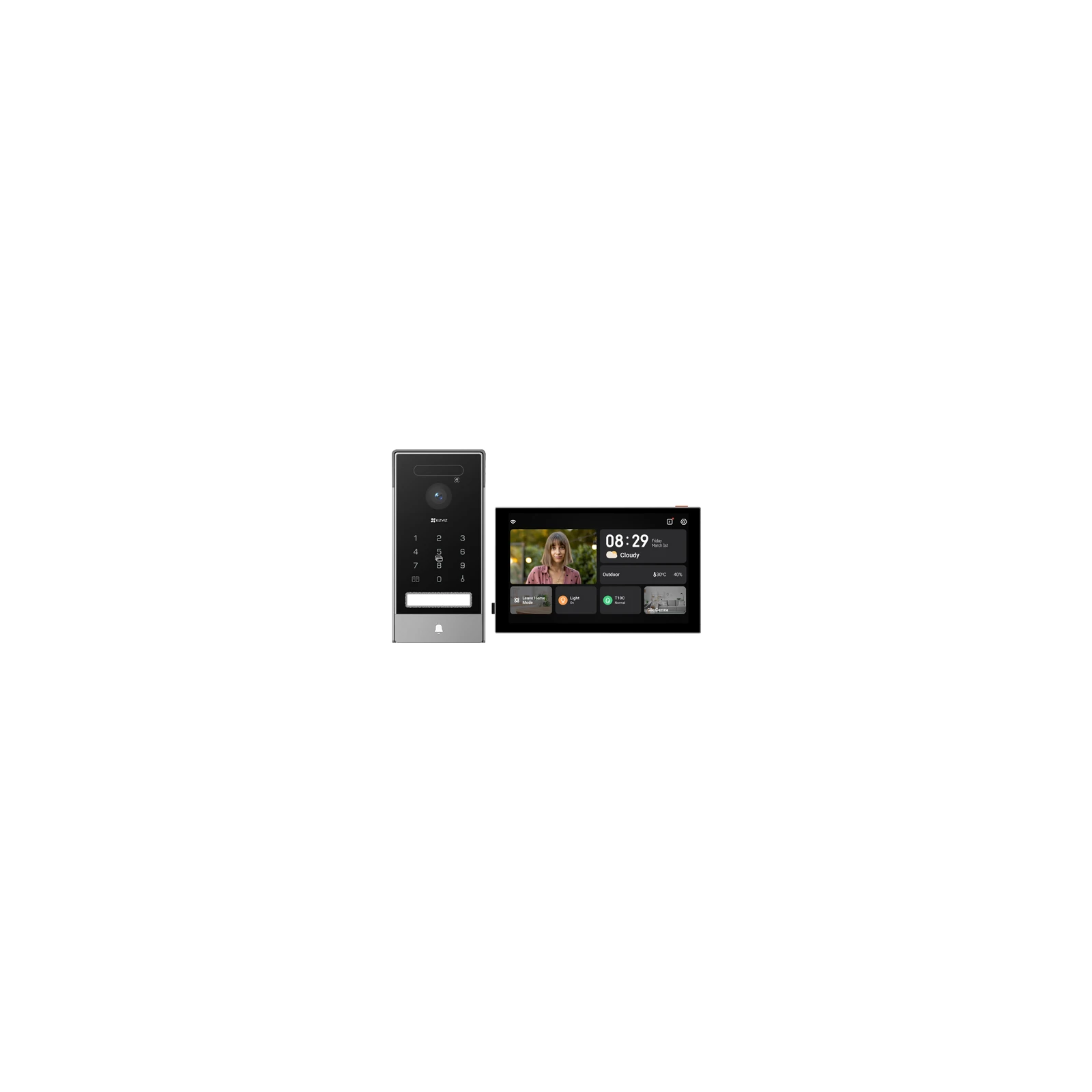 Videointerfon 4K, recunoastere faciala, scanare biometrica a palmei, monitor 8', IR, Wi-Fi6 - EZVIZ CS-HP7(4K, Palm)