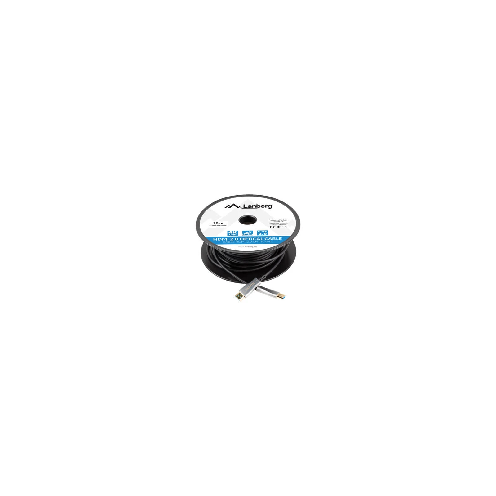 Cablu HDMI 20m prin fibra optica, 4K, CA-HDMI-20FB-0200-BK