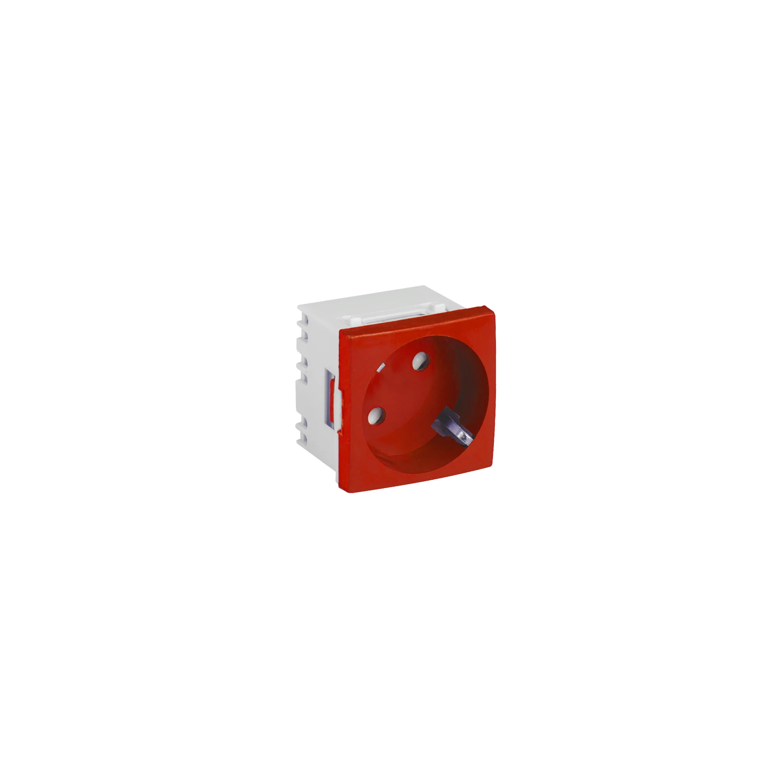 Priza modulara schuko cu impamantare, rosu - DLX DLX-245-46