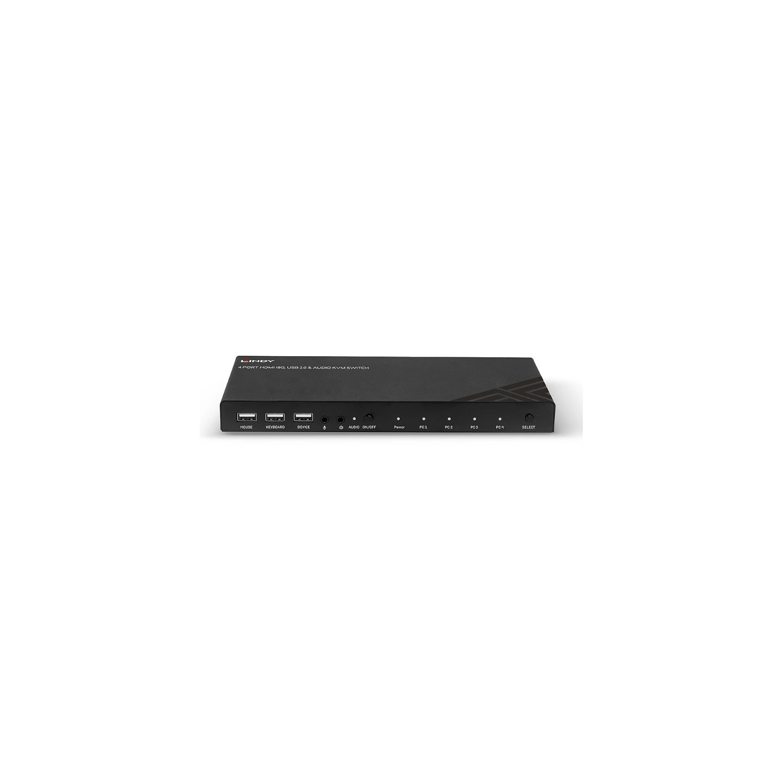 Switch KVM cu 4 porturi HDMI 4K60, USB 2.0 și audio, Lindy 32810