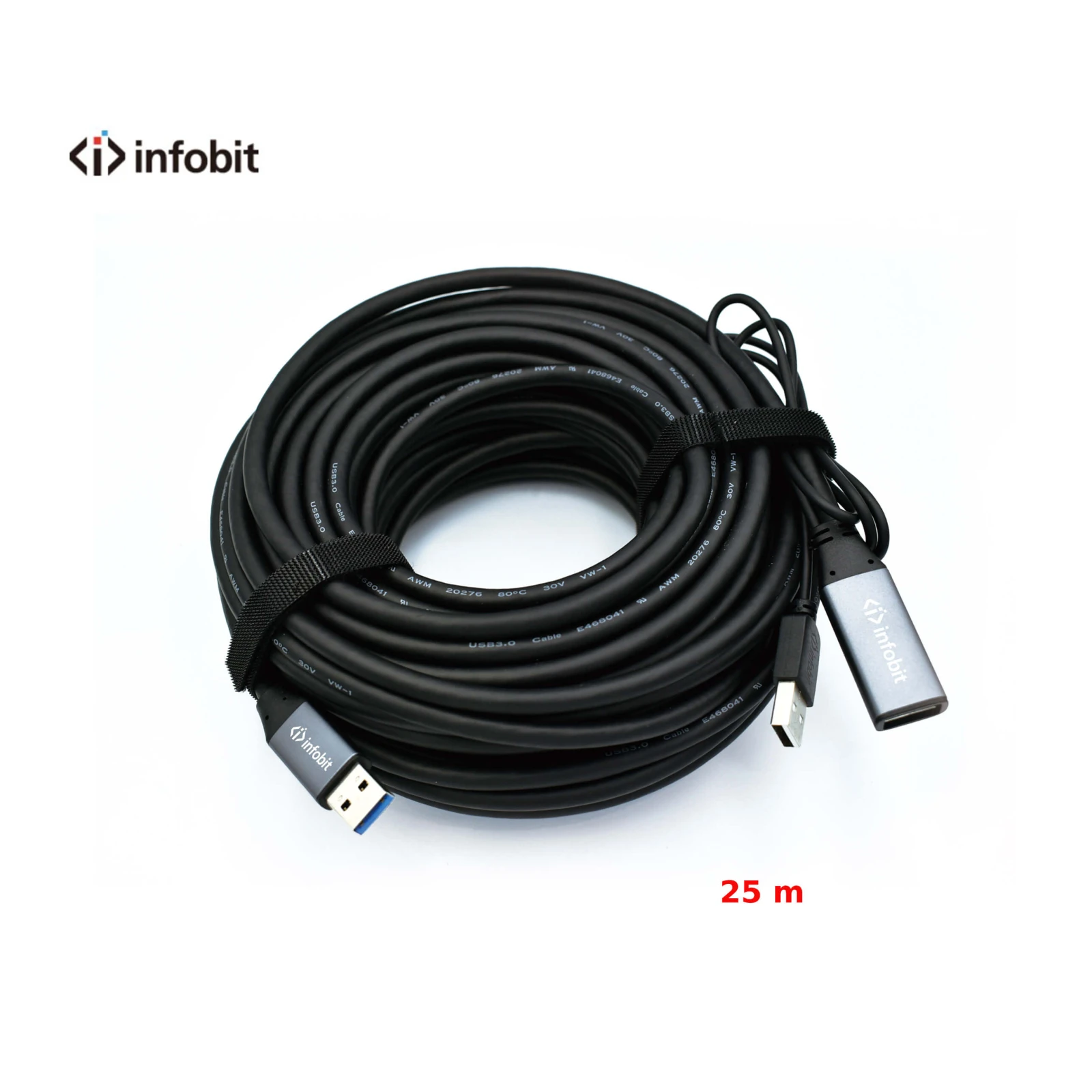Cablu activ USB 3.0 de extensie AM/AF, Infobit iCable-USB-ACC25, 5Gbps, 25 m