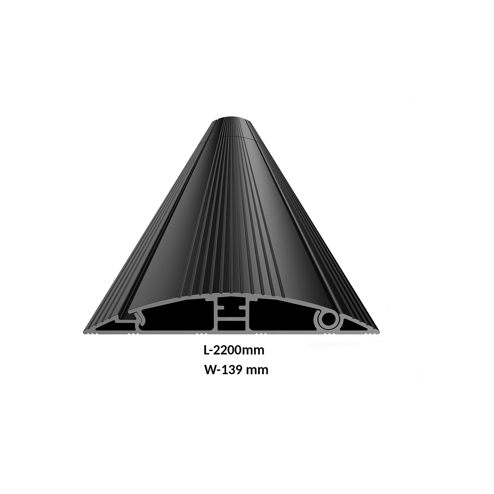 Plinta de mascare cabluri Multibrackets MB-6244, lungime 2200 mm, aluminiu, negru