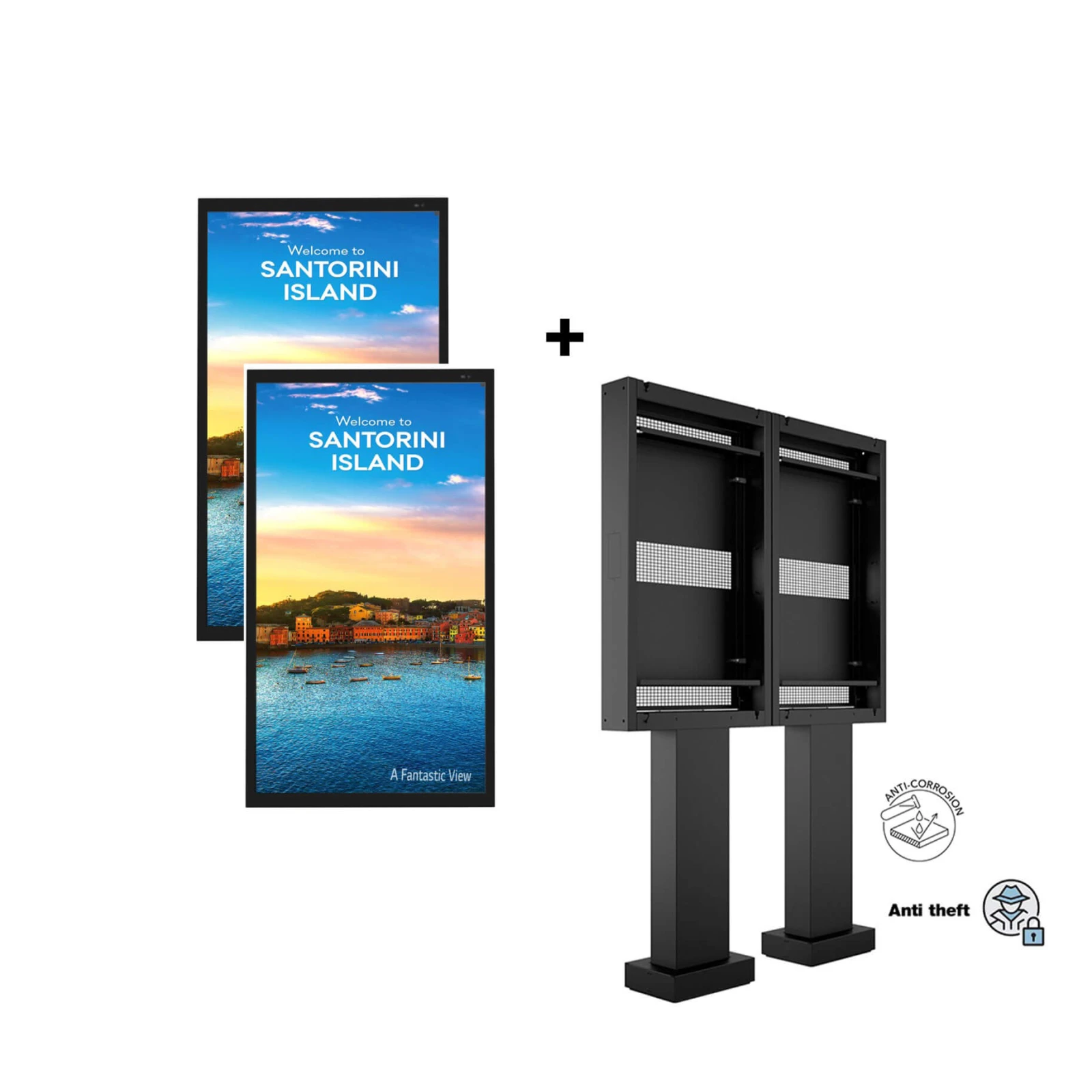 Kiosk / Totem Outdoor back-to-back 55'' -  Multibrackets MB-6985 si Display  DISPRO-E-LG-55XE4P-B, 55",4000 nits