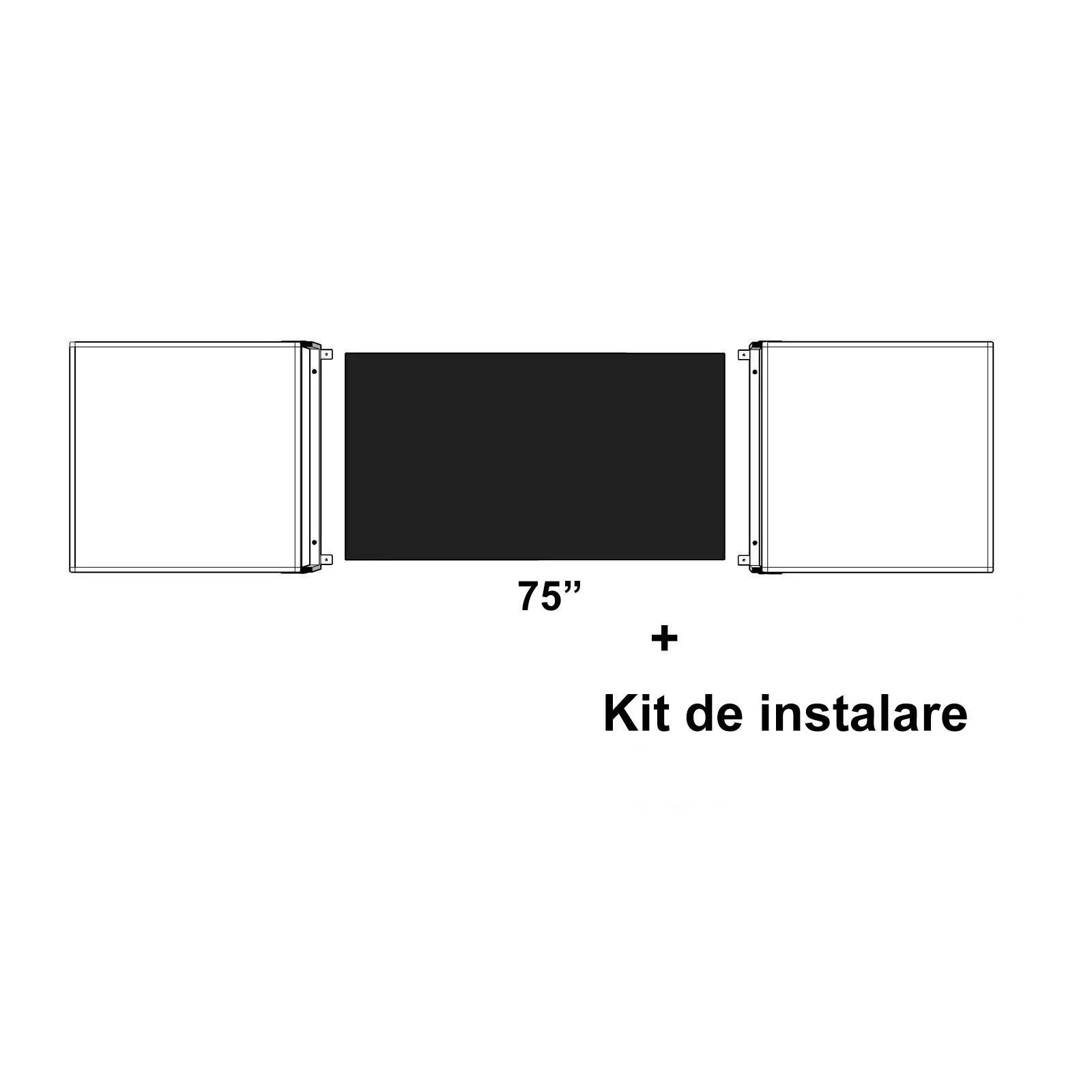 Pachet Cabinet whiteboard pentru display interactiv 75" si Kit de instalare pentru display interactiv 75"