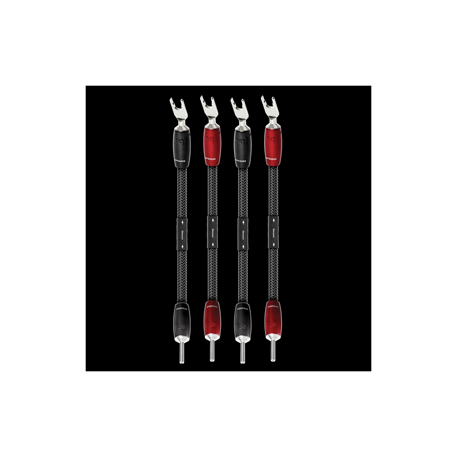 Jumper Biwire Audioquest Dragon (SPADE-SPADE), Argint PSS, 4buc/set