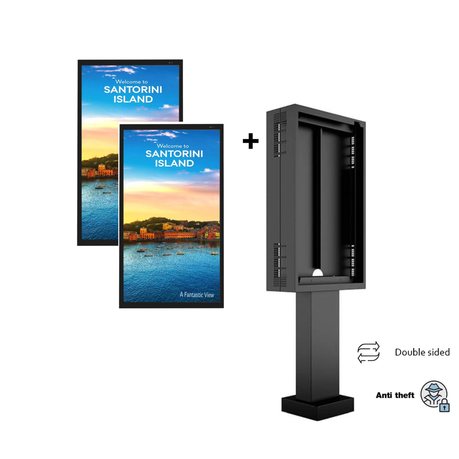 Kiosk / Totem Outdoor back-to-back 49''  - Multibrackets MB-1134 si Display LG 49XE4F-M.AEU FULL HD, 49", 4000 nits