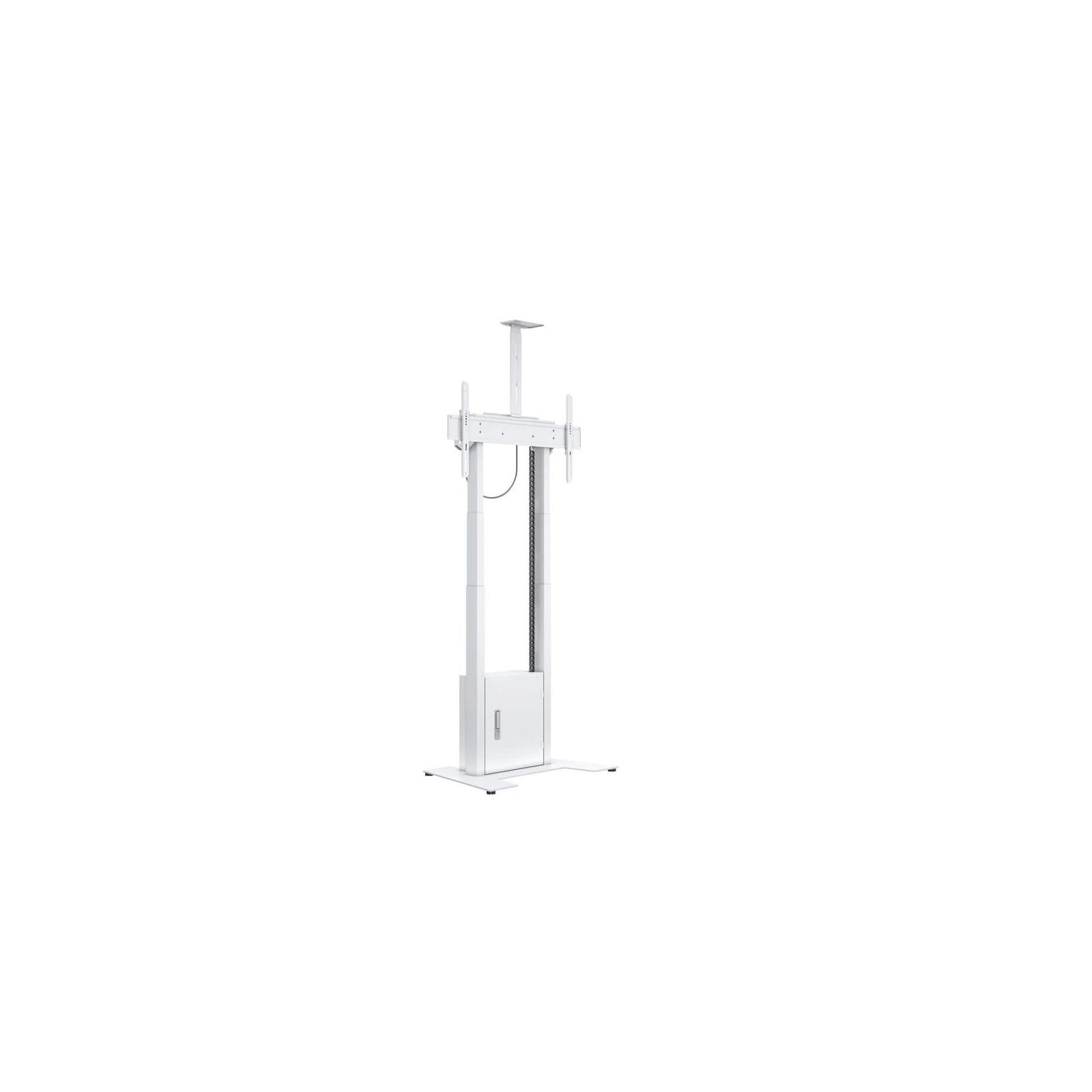 Stand TV motorizat de podea cu dulap si suport camera, Multibrackets MB-8595, 42-100", max.120kg, alb