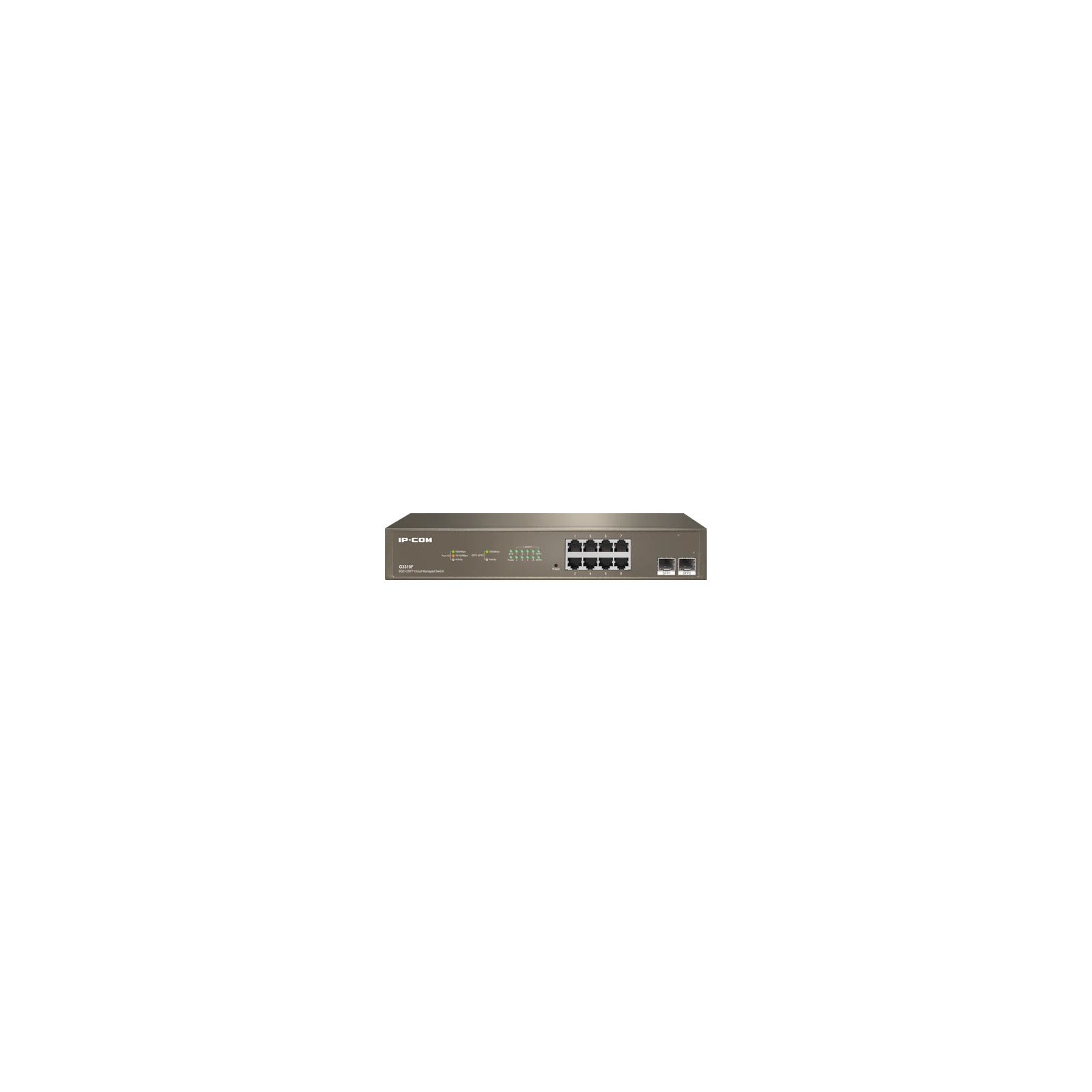 Switch 8 x RJ45 Gigabit, 2 x SFP Gigabit Uplink, Cloud Management - IP-COM G3310F