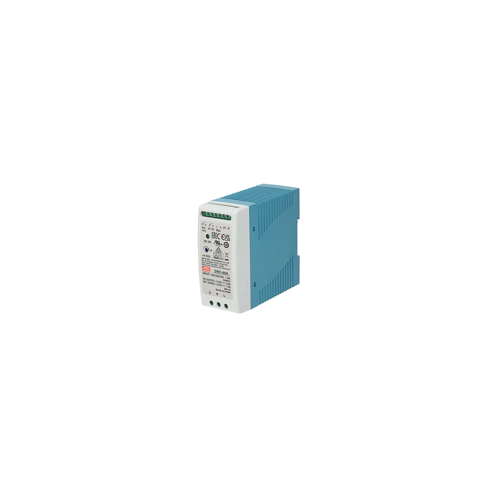 Sursa in comutatie cu back-up, 13.8V / 2.8A, monitorizare, sina DIN - MEAN WELL DRC-60A