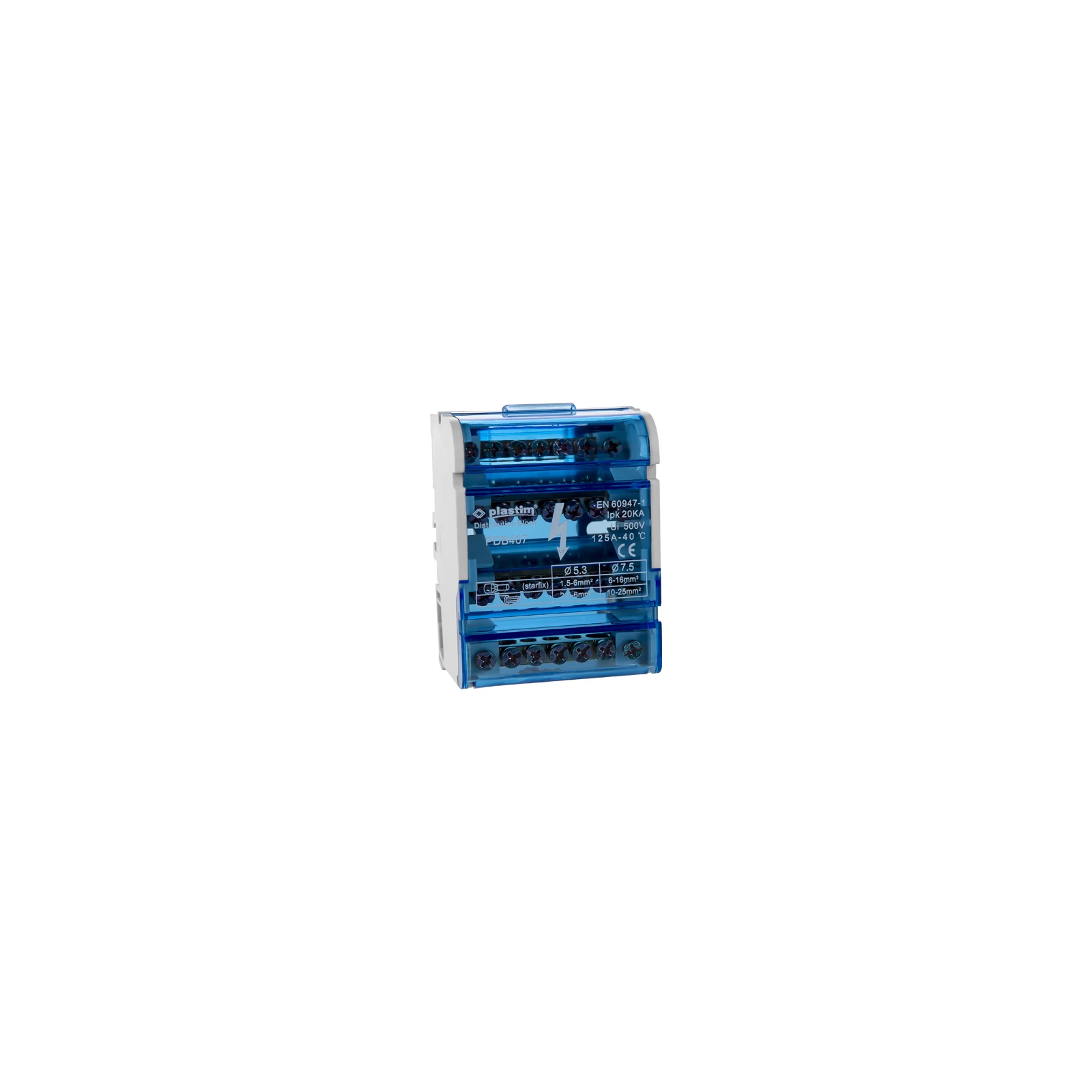 Bloc de distributie electrica, 4x7 poli, 125A - Plastim PDB407