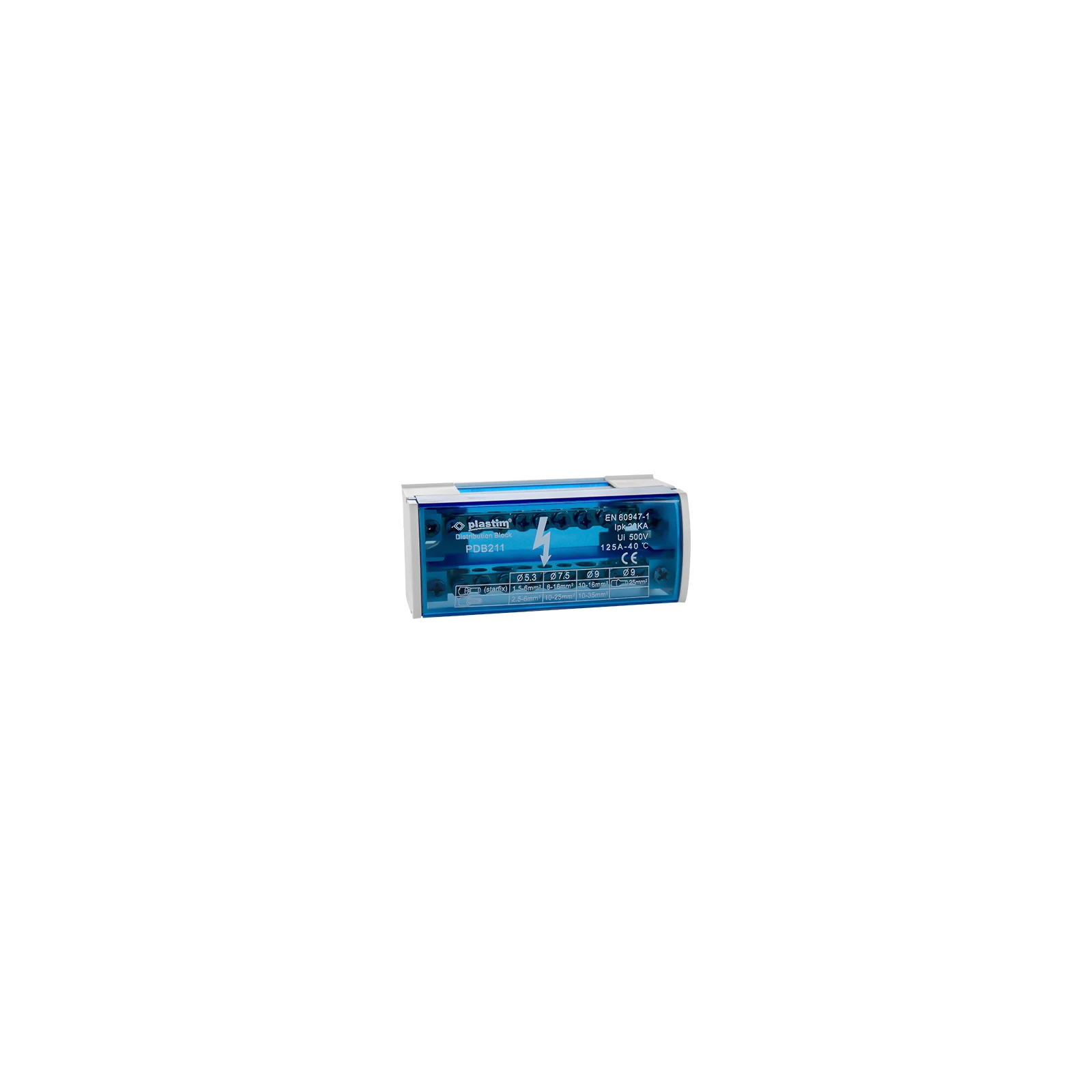 Bloc de distributie electrica, 2x11 poli, 125A - Plastim PDB211