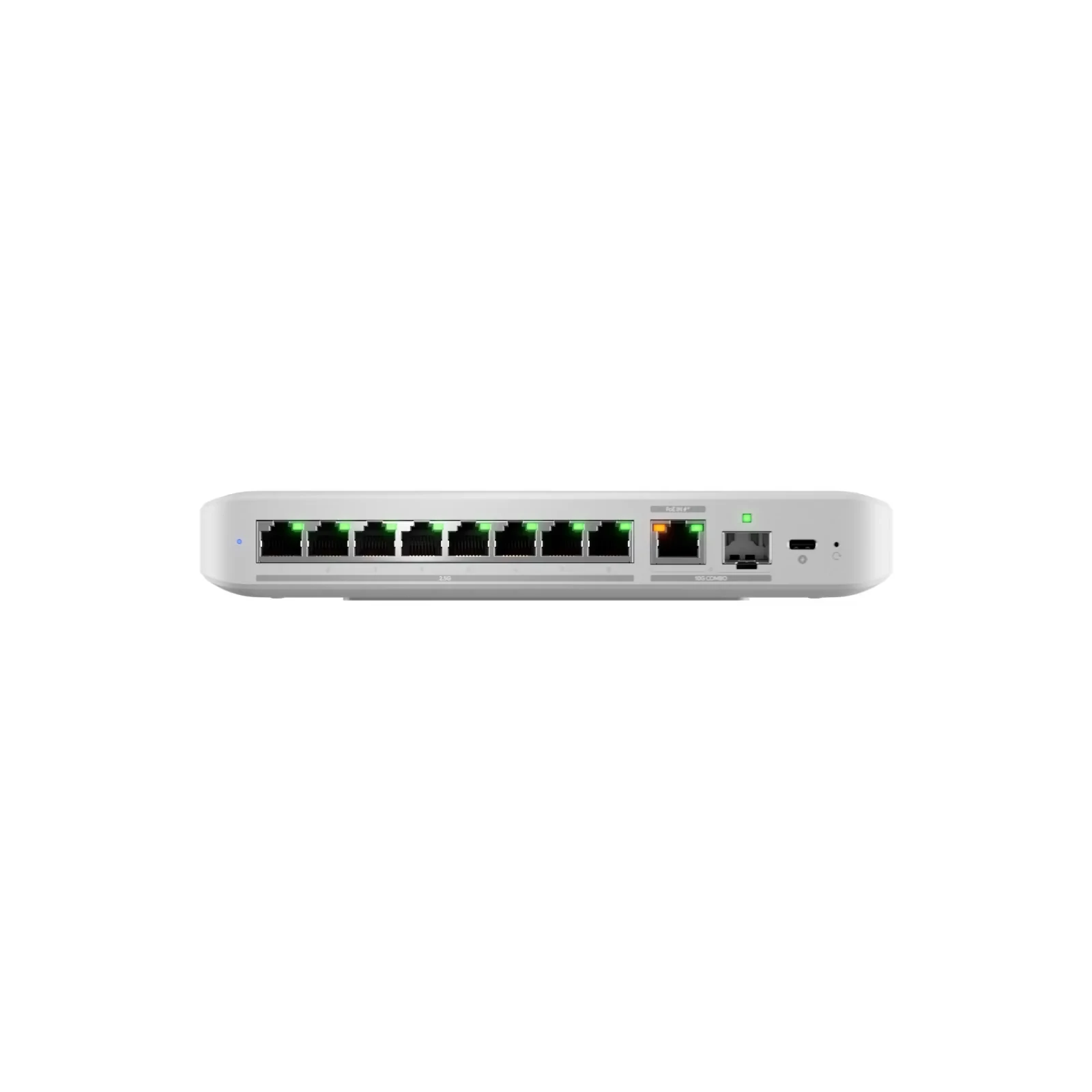 "Flexible, 8-port 2.5 GbE switch with a