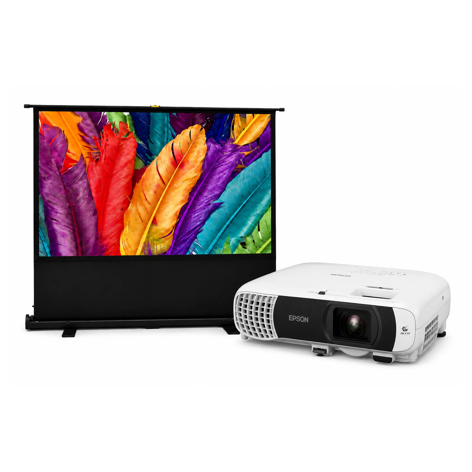 Pachet de proiecție Epson EB-FH18 + Ecran Portabil Pull-Up Blackmount 110"'(244x137) - TG26