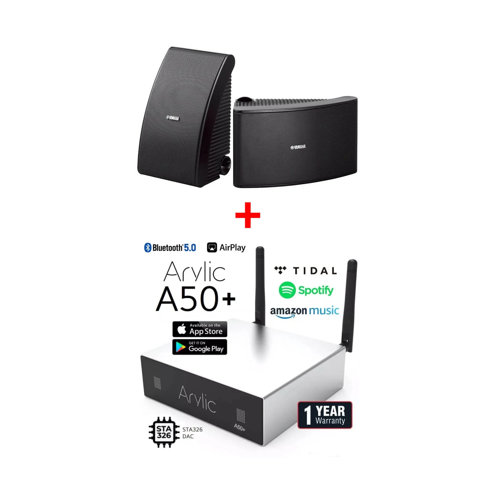 Pachet sonorizare Terasa exterior 2x50W cu streaming ARYLIC A50+ si boxe YAMAHA AW592 - TG26