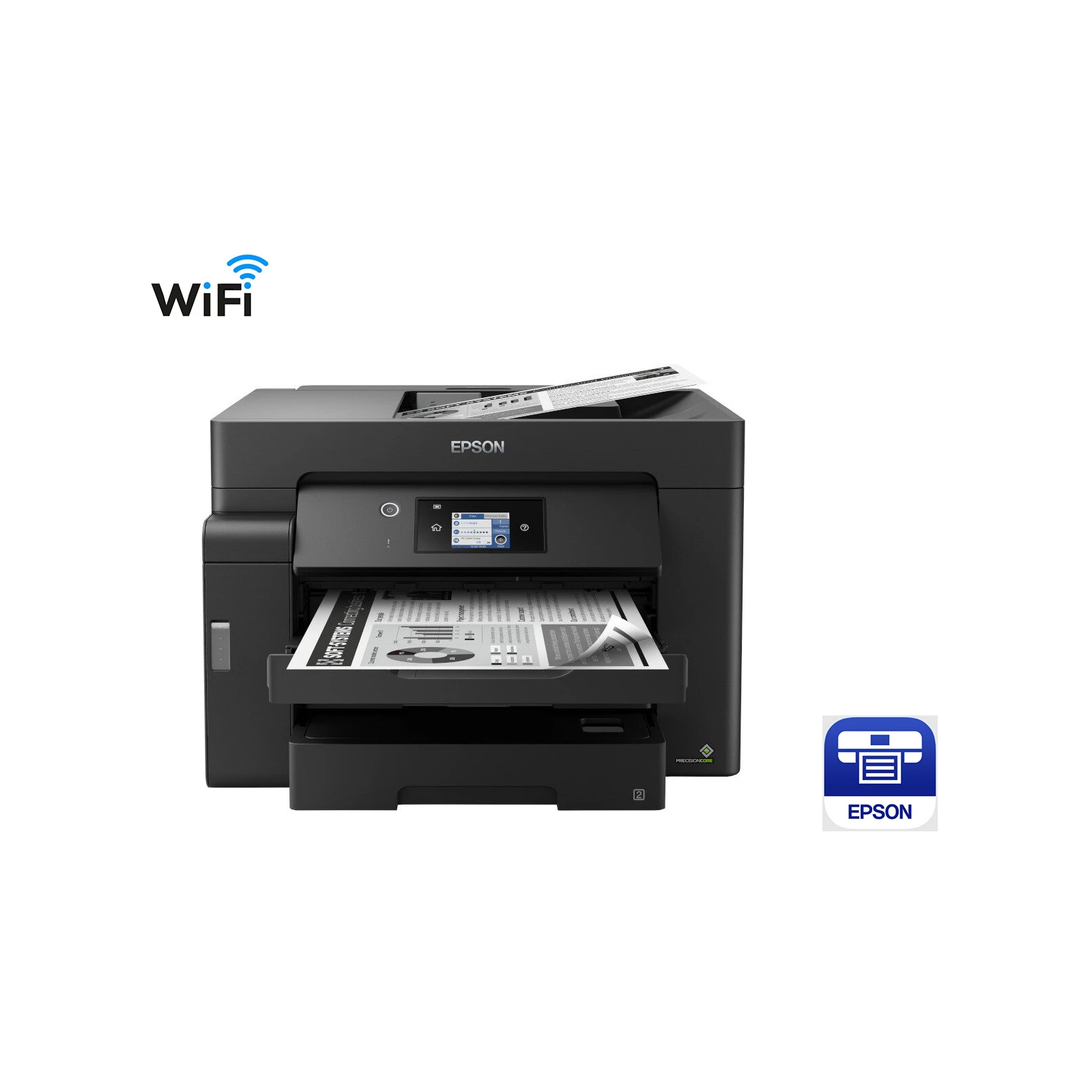 Multifunctionala monocrom jet de cerneala Epson EcoTank M15140, A3+, 25ppm, USB, WiFi, ADF