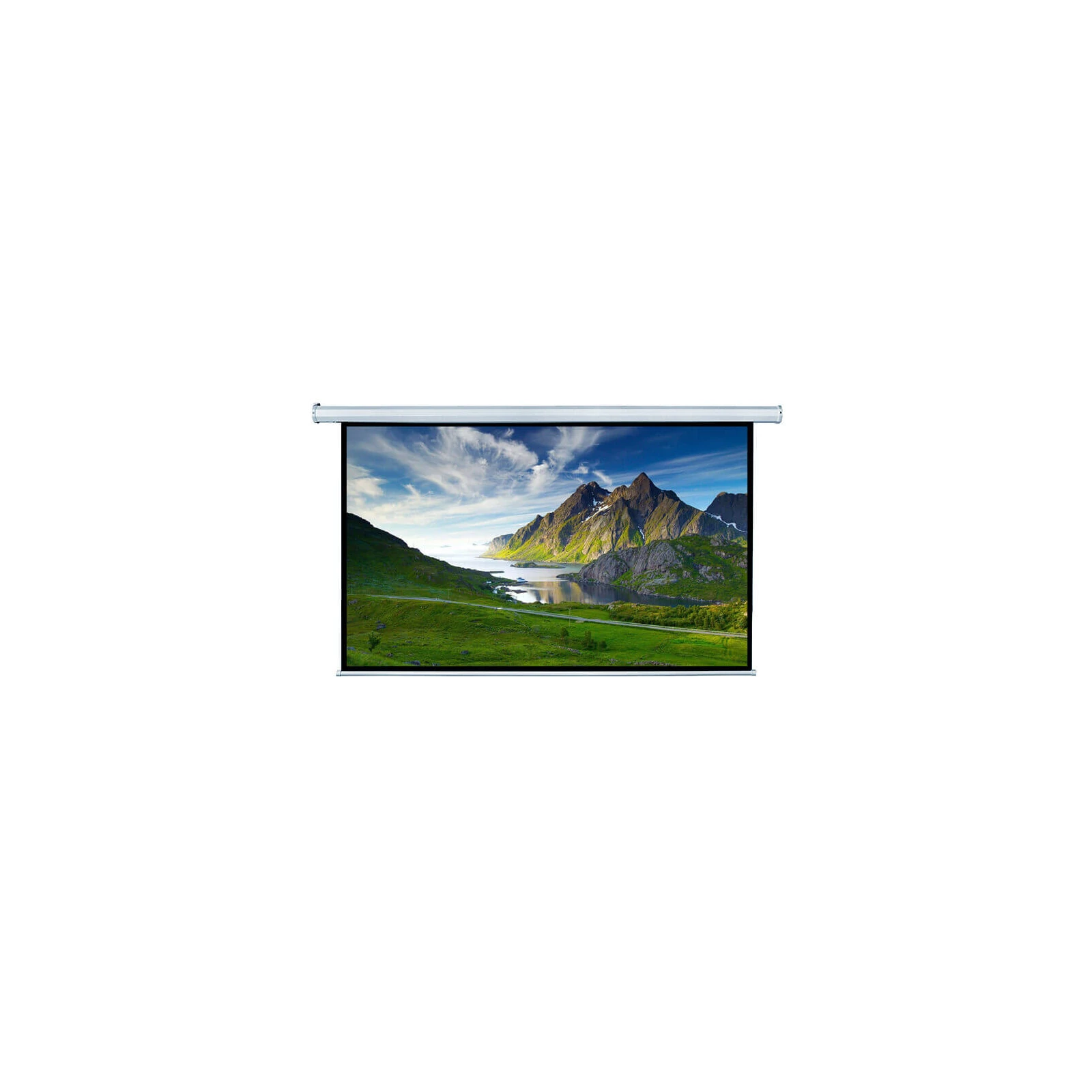Ecran proiectie electric, perete/tavan, 300 x 169 cm, Blackmount, cu telecomanda, Format 16:9