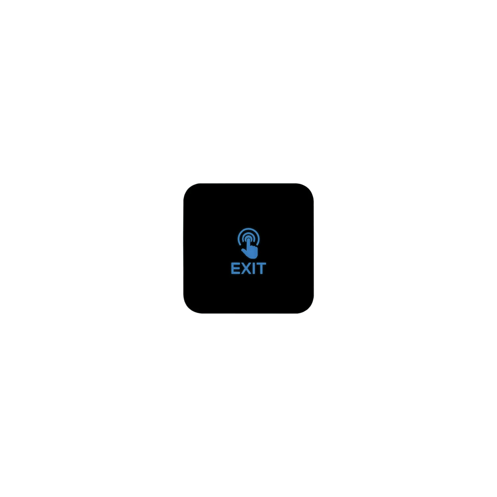Buton de iesire Touch, plastic negru, montaj aparent, 12-24 Vcc, NO-NC-COM, LED, 86 x 86 mm CSB-86T-P2