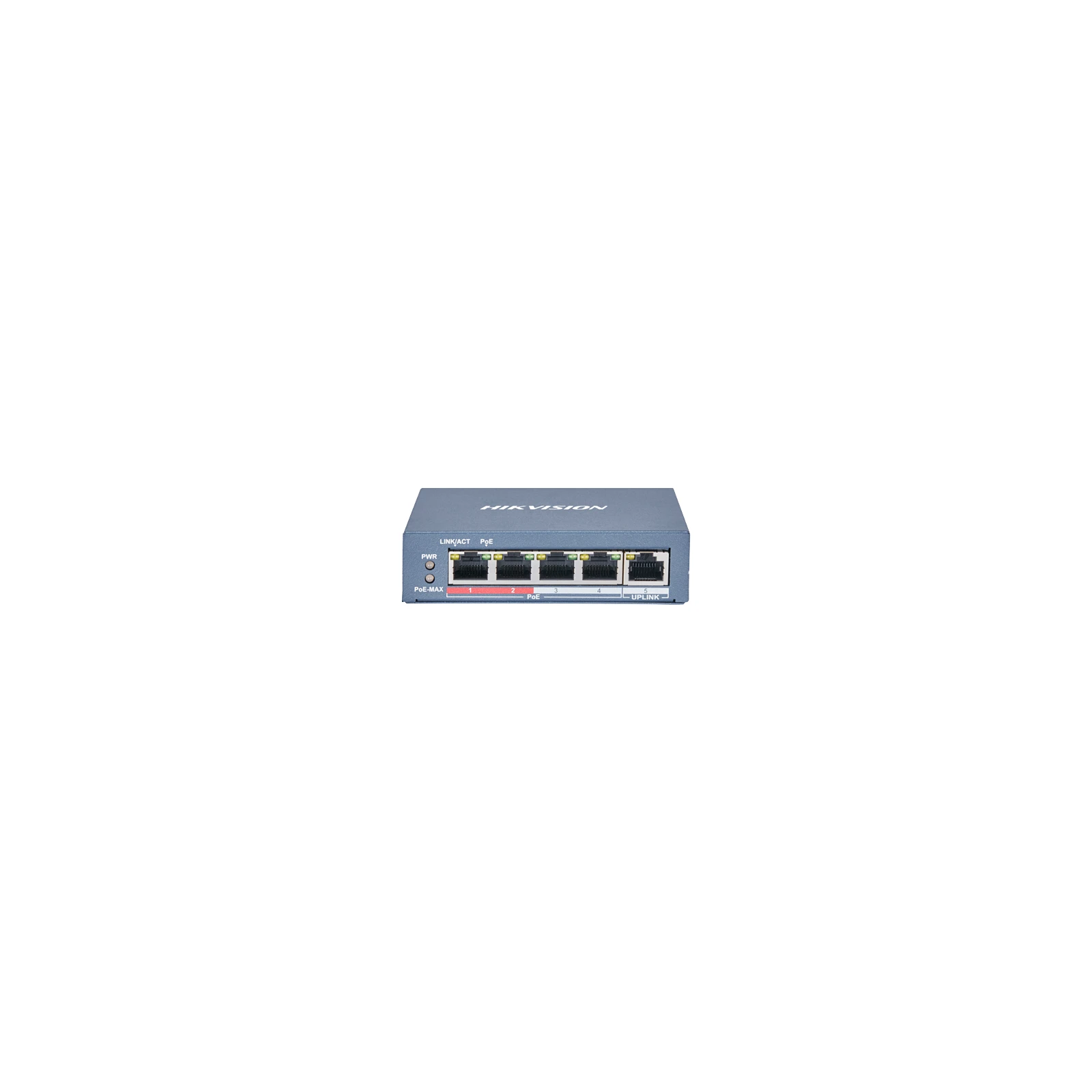 Switch 4 x RJ45 10/100 Mbps PoE, 1 x RJ45 10/100 Mbps, Unmanaged - HIKVISION DS-3E0105P-E
