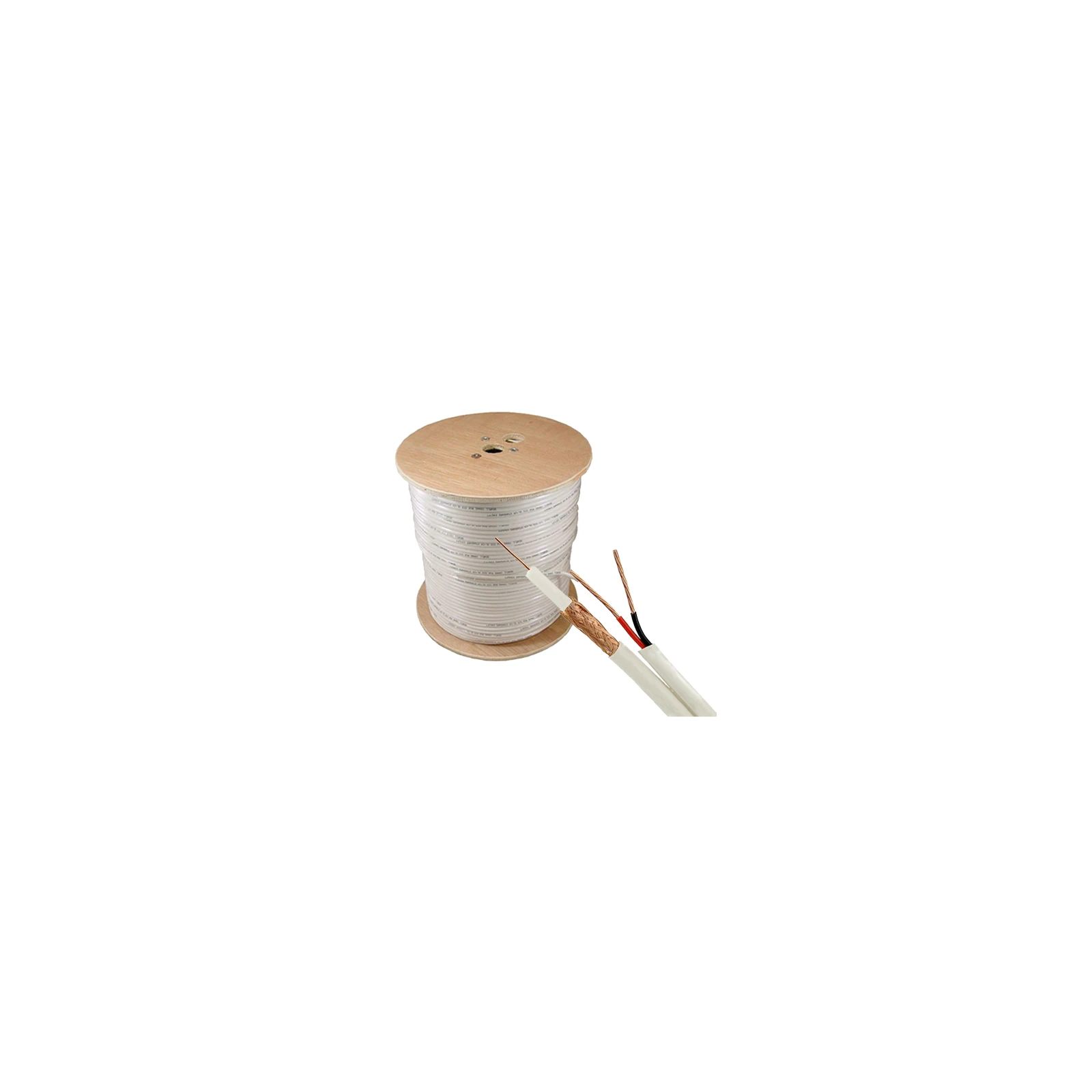 Cablu coaxial RG59 + alimentare 2x0.75, 305m, alb TSY-RG59+2X0.75-W