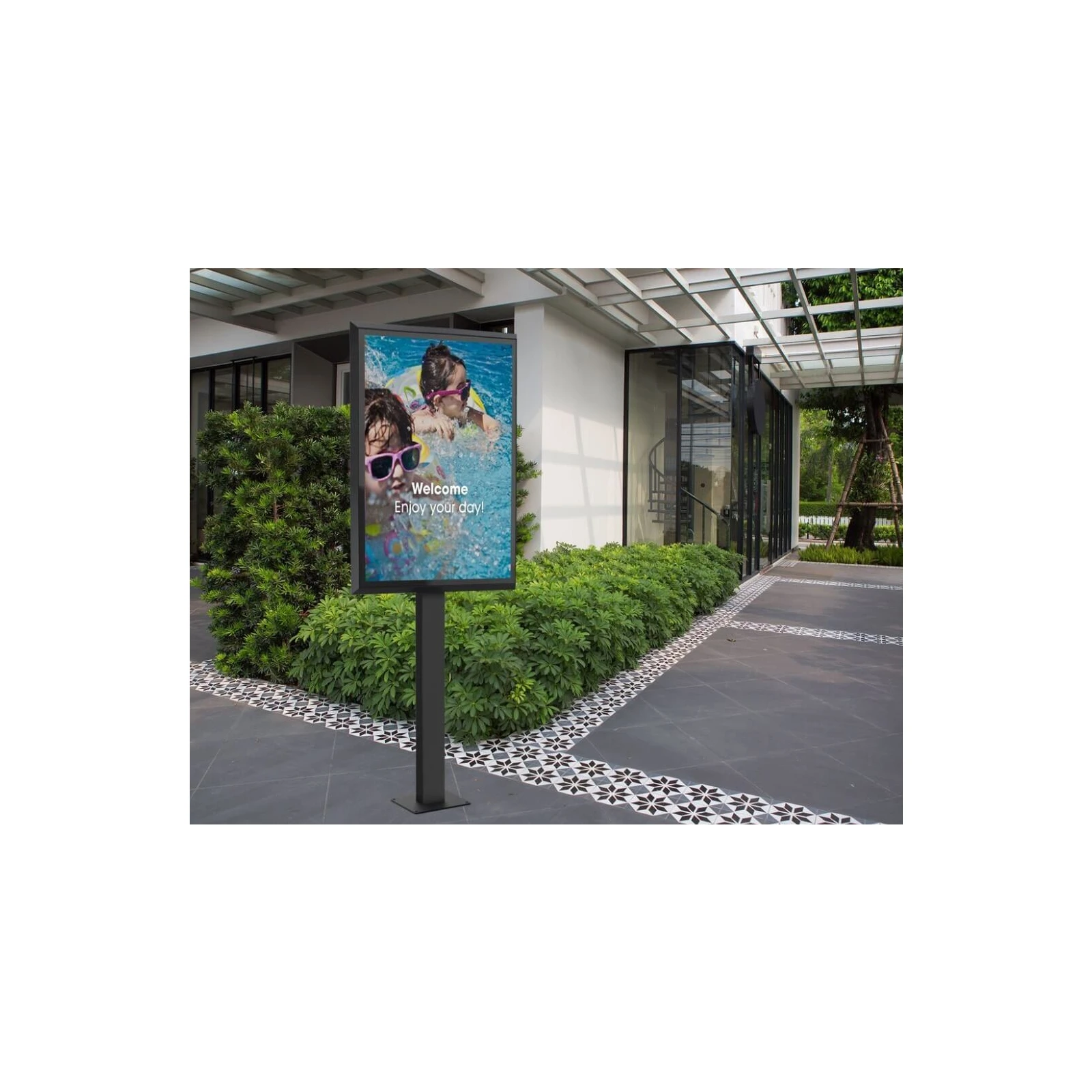 Kiosk outdoor pentru display LG 49XE4F-M, 49", Bezel 38.4 mm si rama Vogel's
