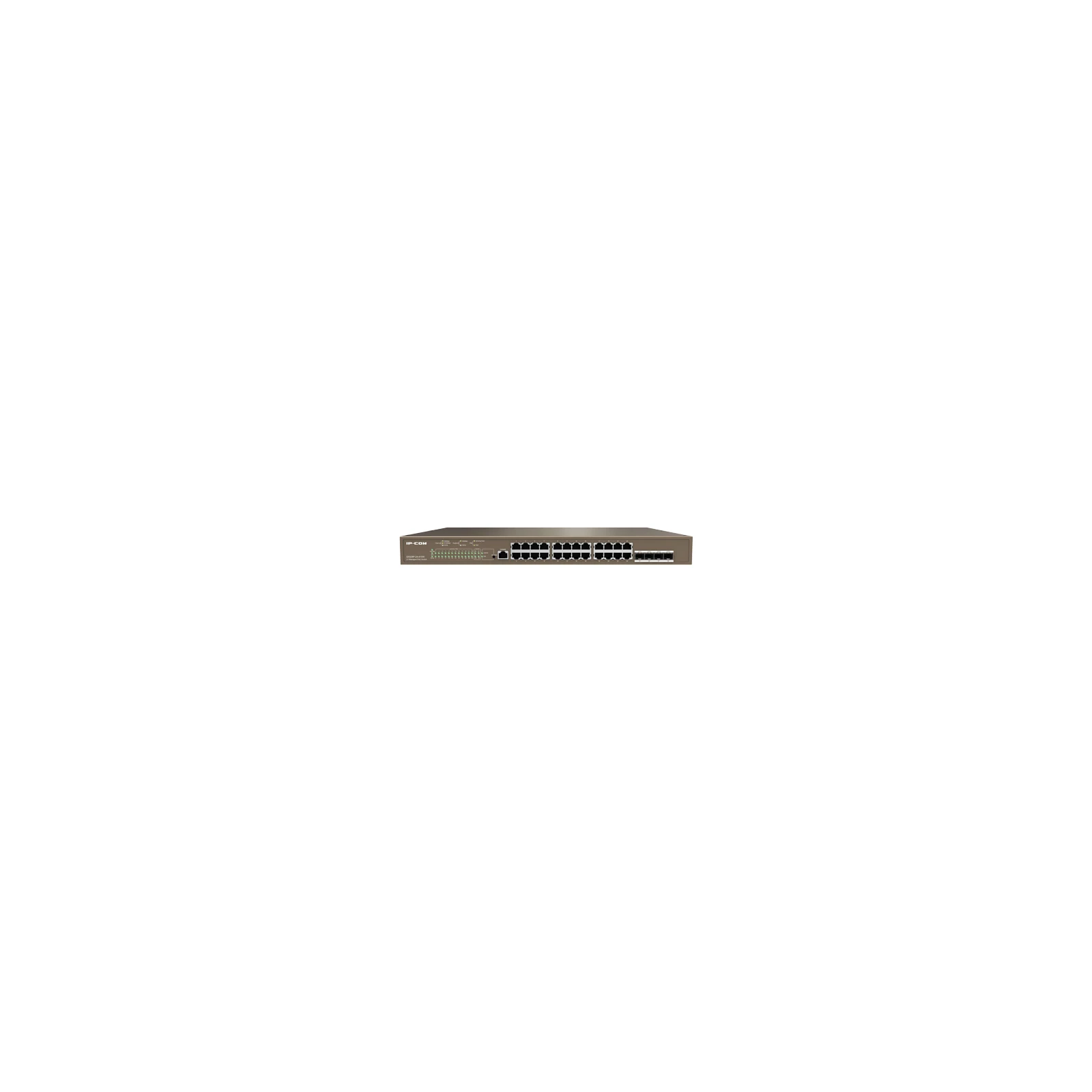 Switch 24 porturi PoE Gigabit, 4 porturi SFP Gigabit, 1 port consola,1U, L3 Management - IP-COM G5328P-24-410W