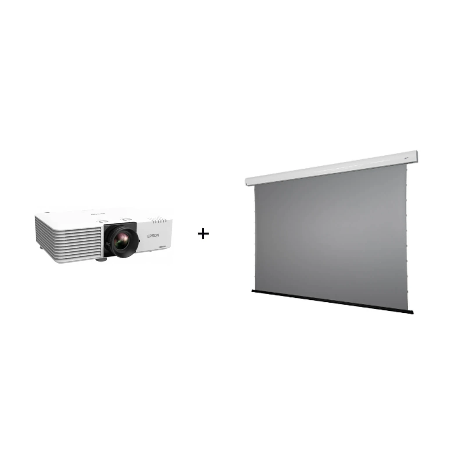 Pachet proiectie Home Cinema cu Videoproiector wireless Epson L530U si Ecran electric gri EliteScreens DWN110XHD3-E12