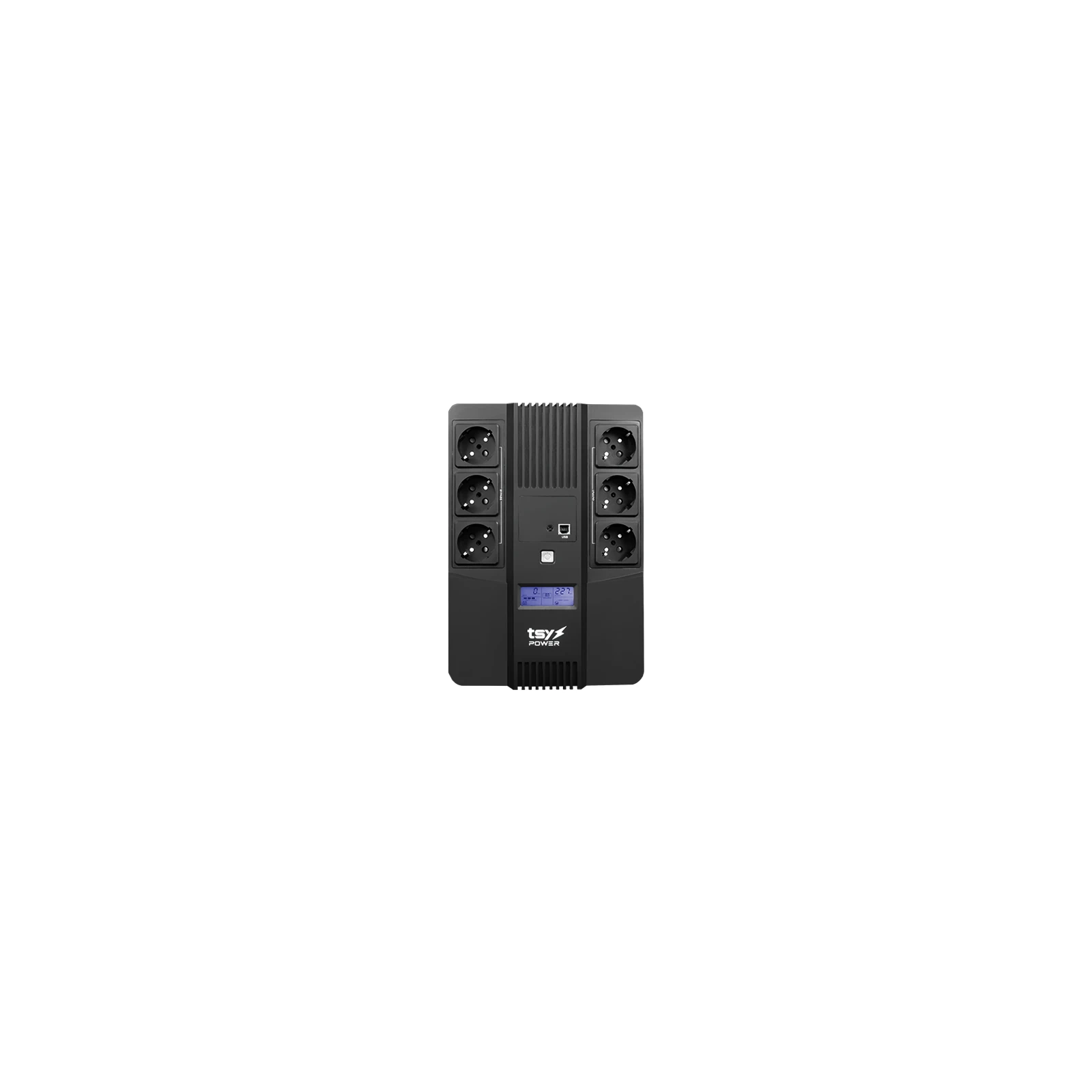 UPS TSY Power, 600VA/360W, LCD, AVR-repornire automata, Management, 6 x Schuko, 2 x RJ45, 1 X USB type B TSY-D-0K6-LCD