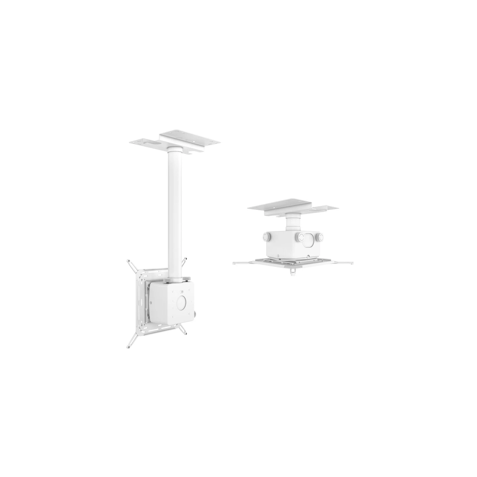 Suport videoproiector de tavan Multibrackets MB-0594, reglabil la inaltime, inclinare laterala 90º, max. 40kg, alb
