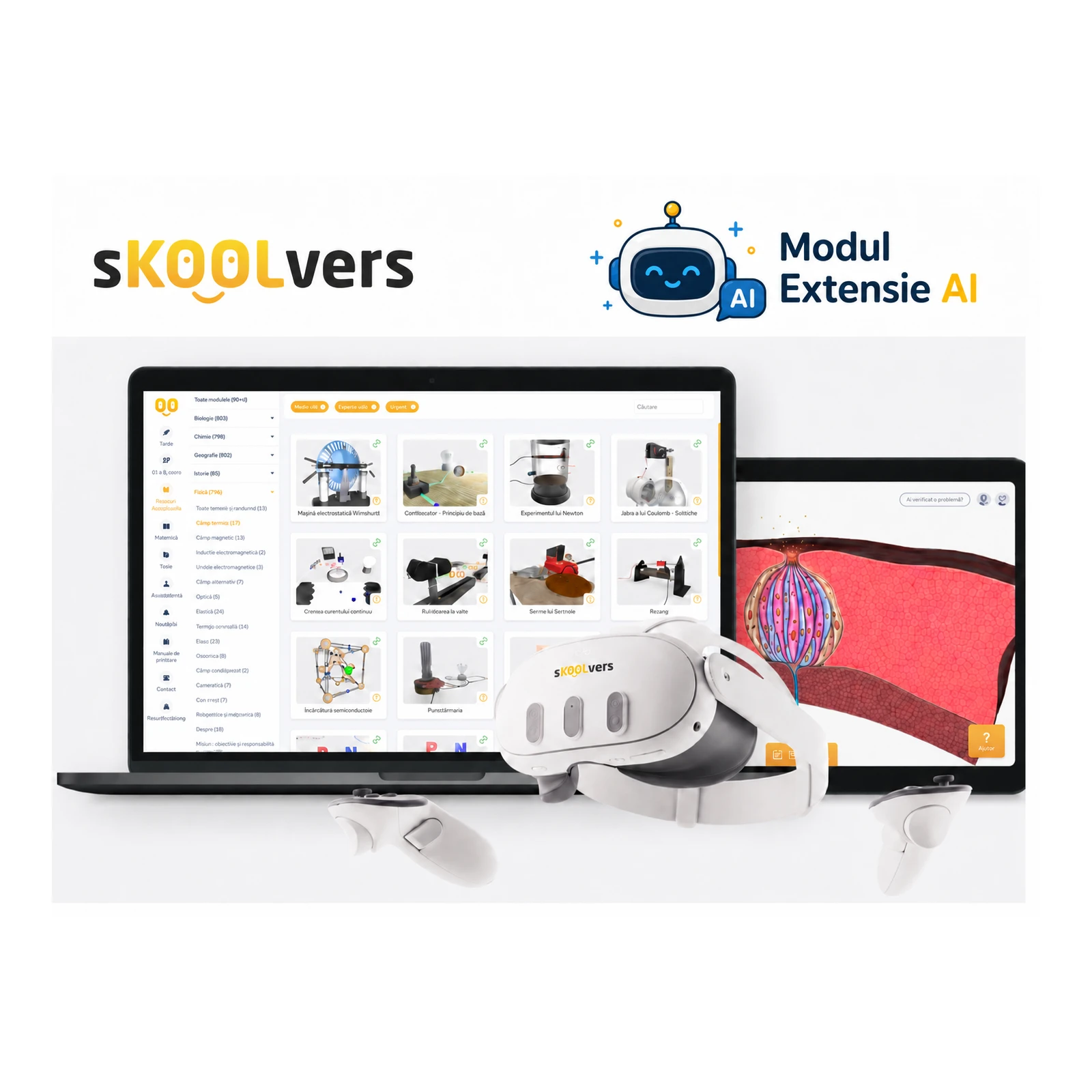 Denumire produs: Software sKOOLvers Licenta Modul Extensie AI, lectii interactive in timp real, licenta 1 / 3 ani (Neces