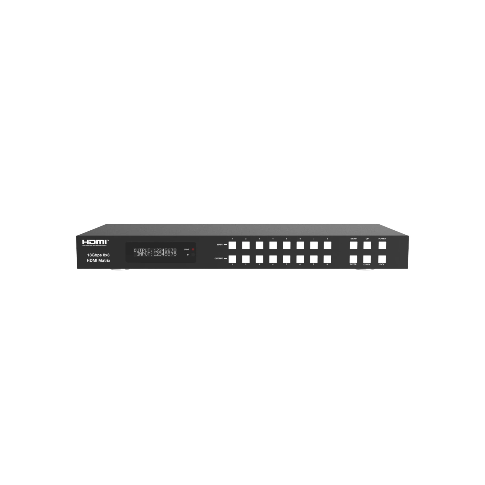 Matrix Switcher HDMI 2.0 8x8 cu Audio Extract, RS232 si TCP/IP, telecomanda