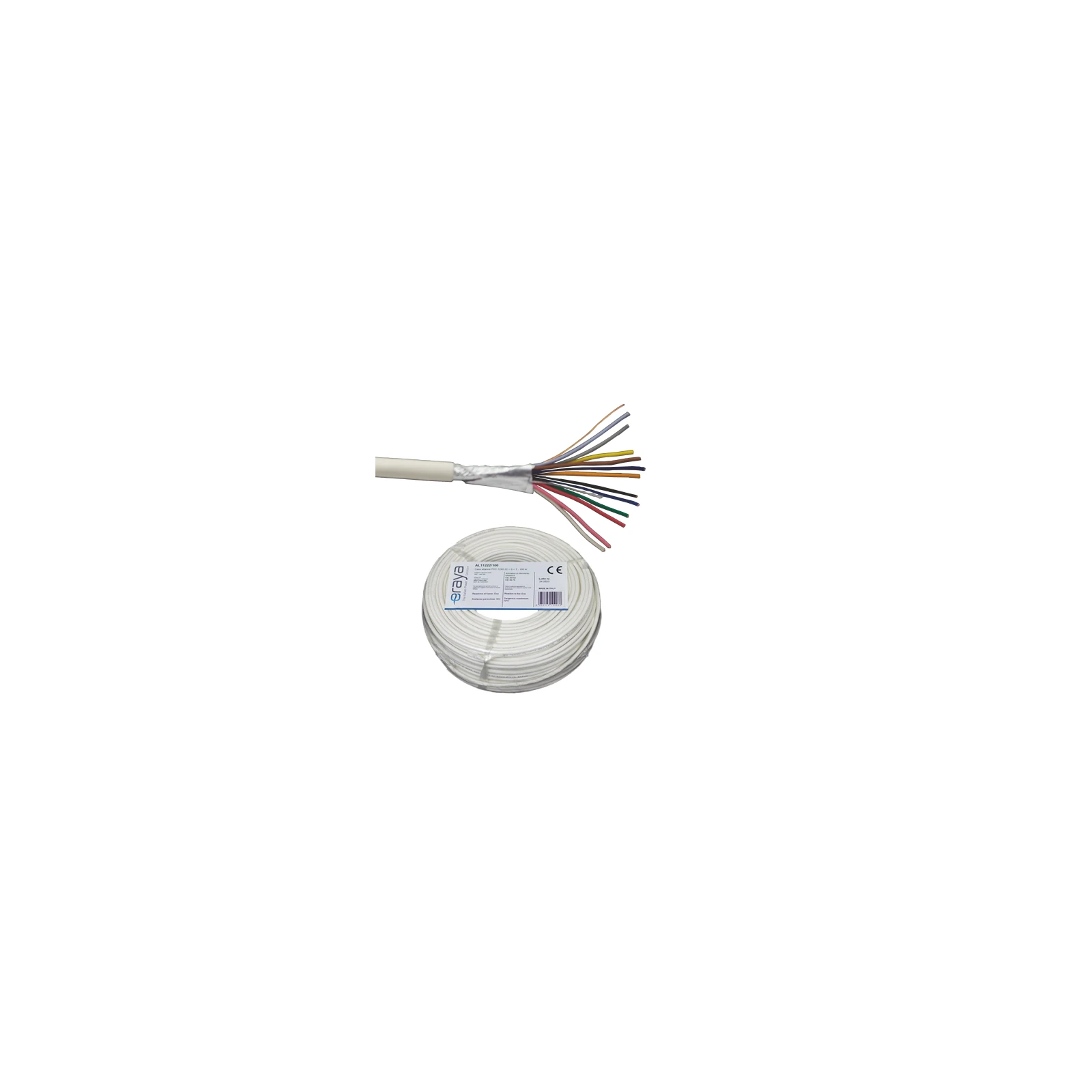 Cablu de alarma 12 fire ecranate, cupru integral, 100m - Eraya AL11222-100