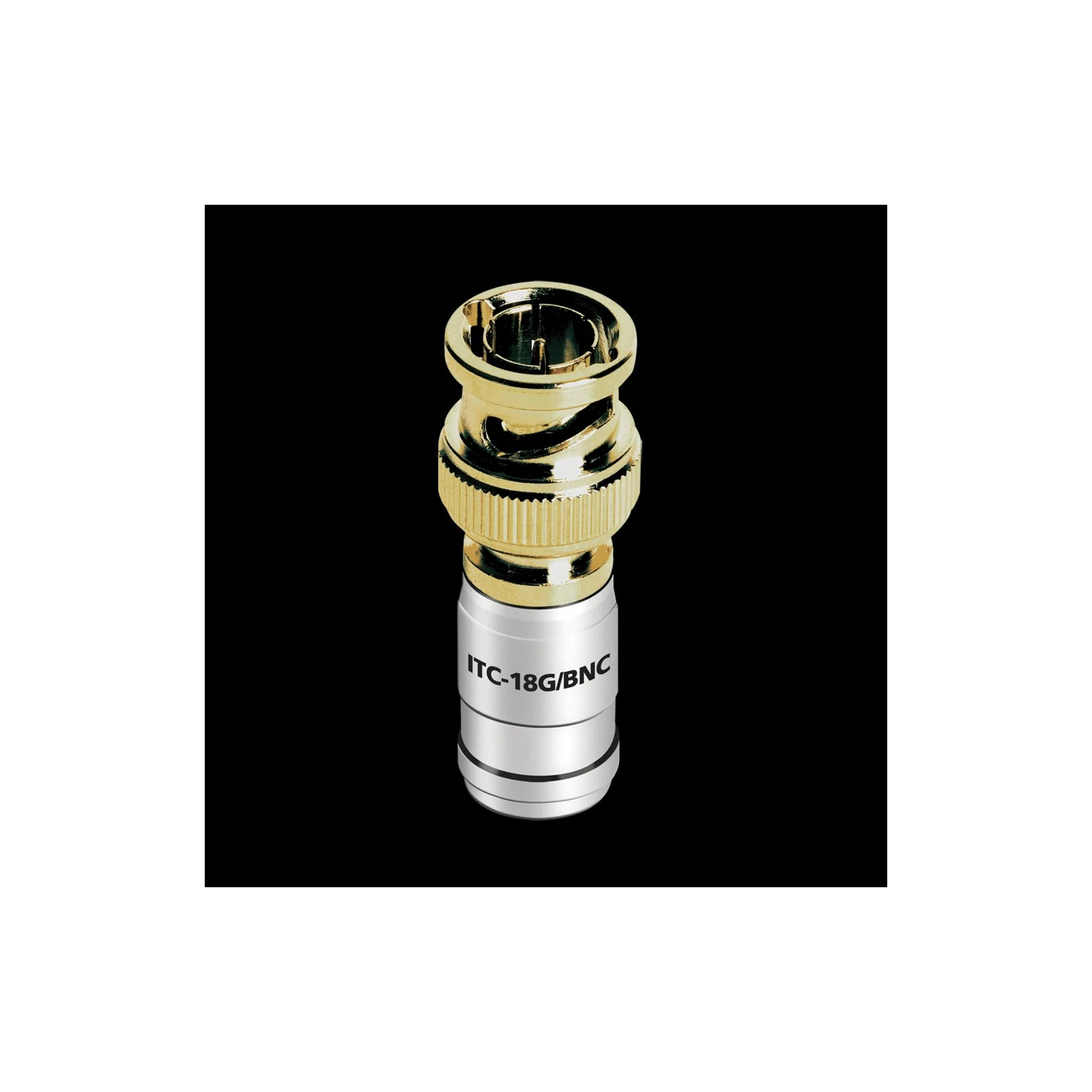 Mufa BNC pentru cablu coaxial Audioquest ITC-18G/BNC, Gold, cod 68-011-53