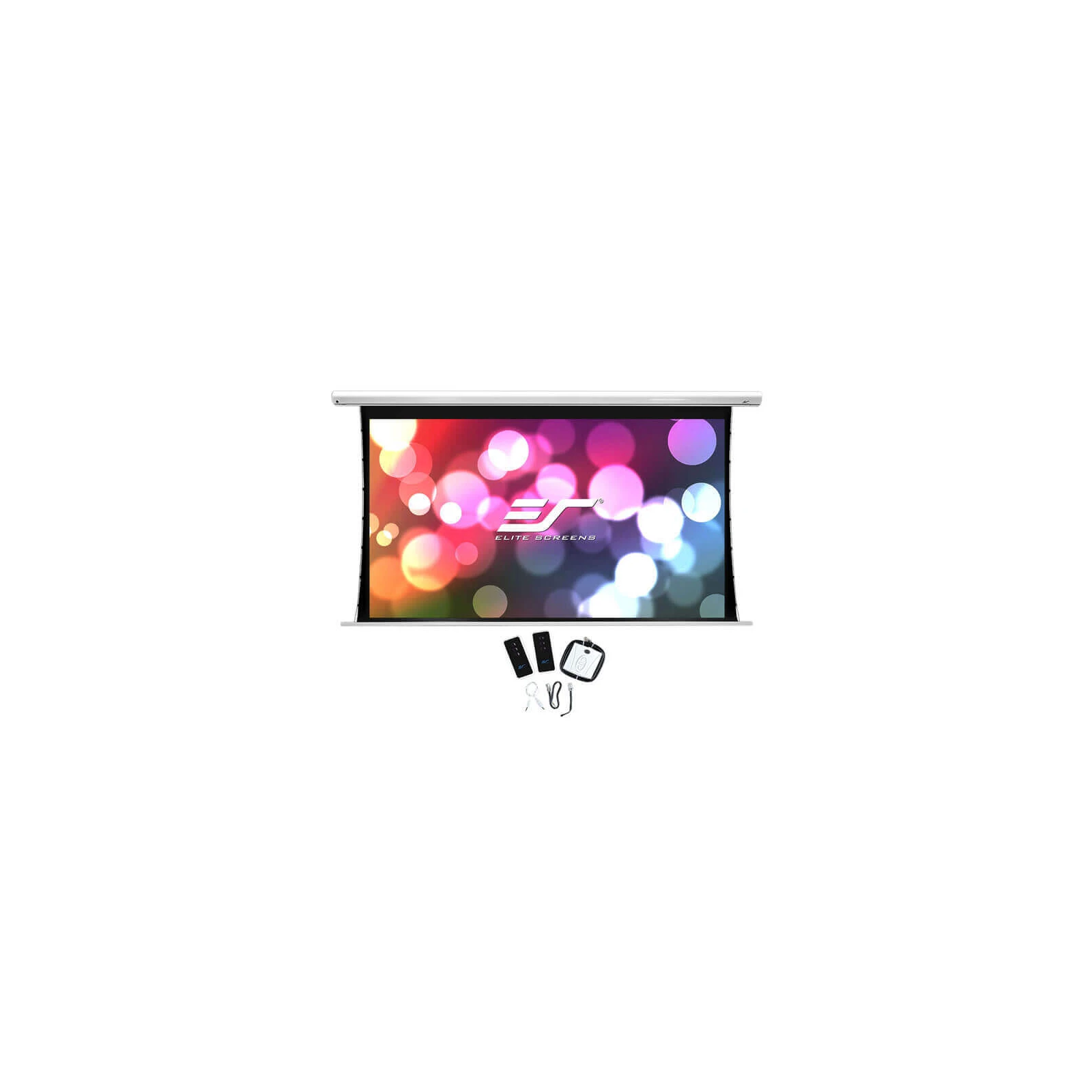 Ecran proiectie electric profesional, perete/tavan, 222 x 125 cm, Tensionat, EliteScreens Saker SKT100XHW-E12, 16:9
