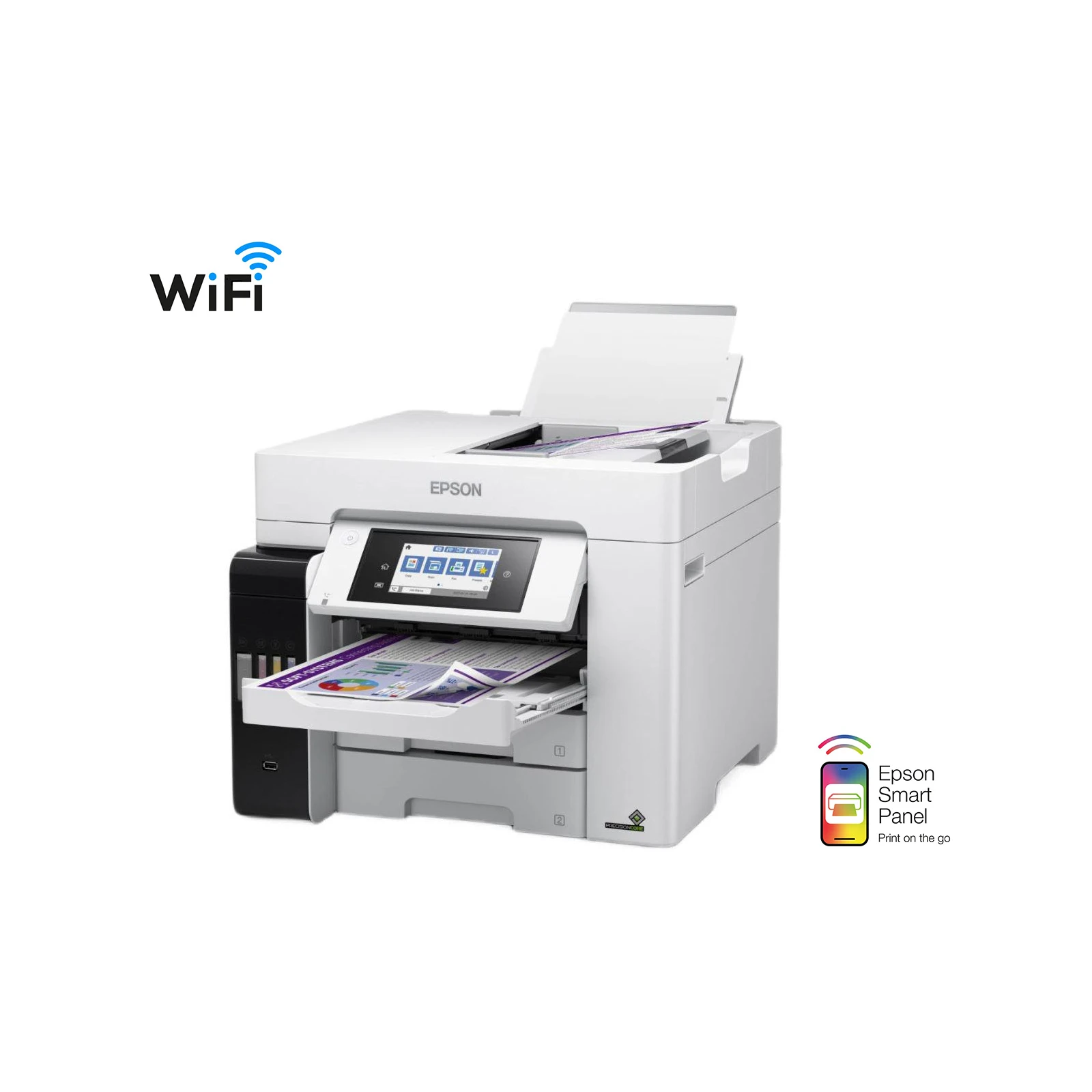 Multifuncționala color jet de cerneala, Epson EcoTank L6580, 32ppm, A4, ADF, WiFi Direct, Fax