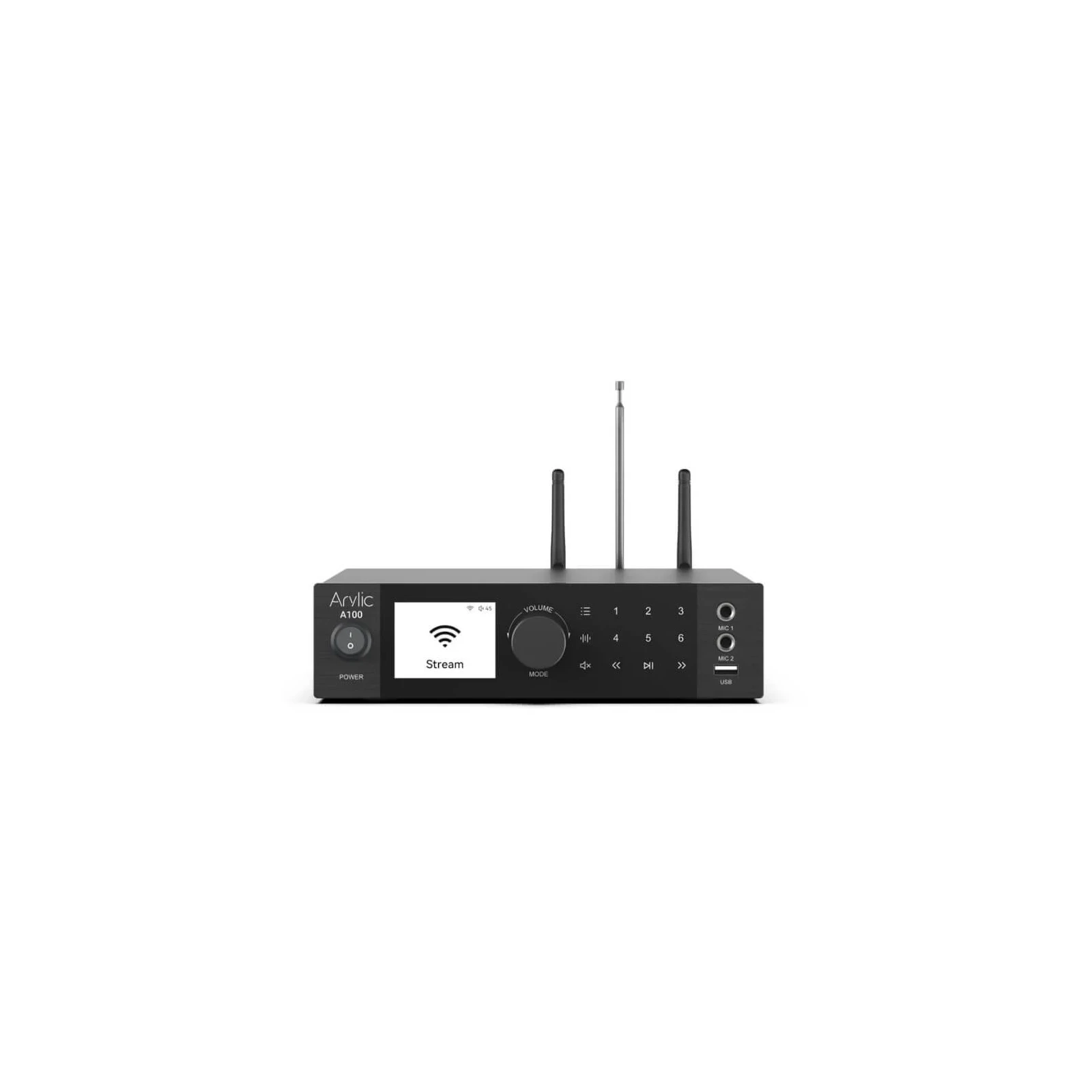 Streamer cu amplificare 2x100W RAKOIT A100, 24bit / 192kHz, Bluetooth, Airplay 2, Karaoke