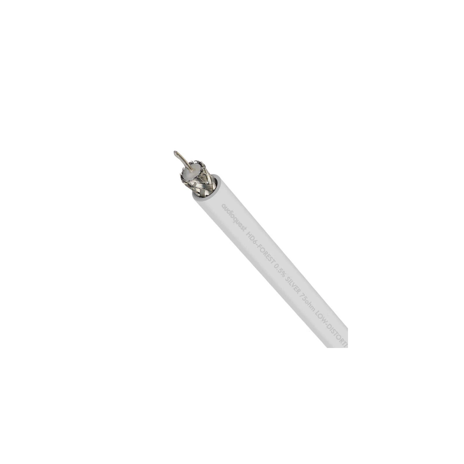 Cablu antena coaxial Audioquest HD6 Forest, 0.5% Argint, 75Ohmi (vanzare la metru) - culoare alba