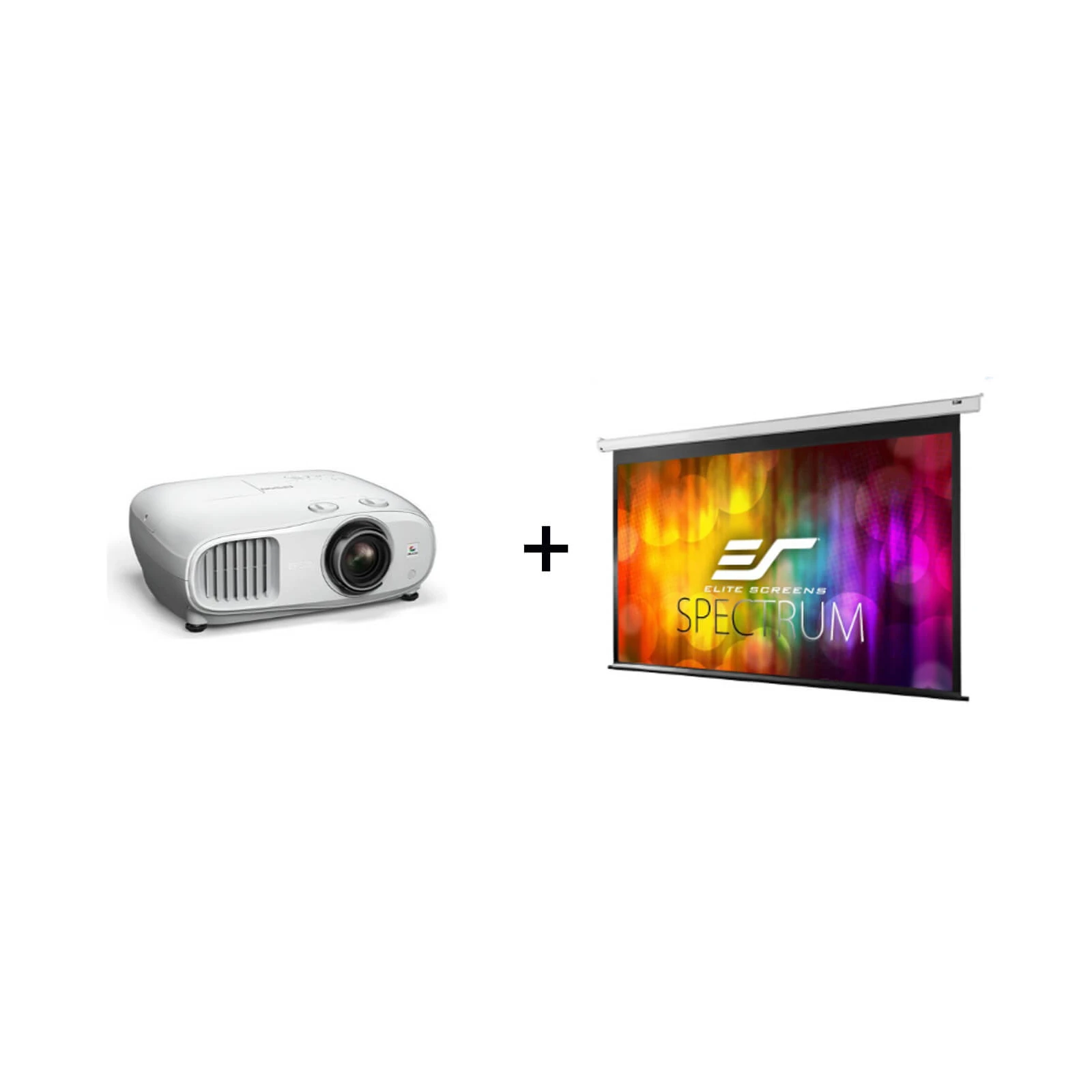 Pachet proiectie Home Cinema cu Videoproiector EPSON EH-TW7000, 4K PRO si Ecran electric EliteScreens ELECTRIC110XH
