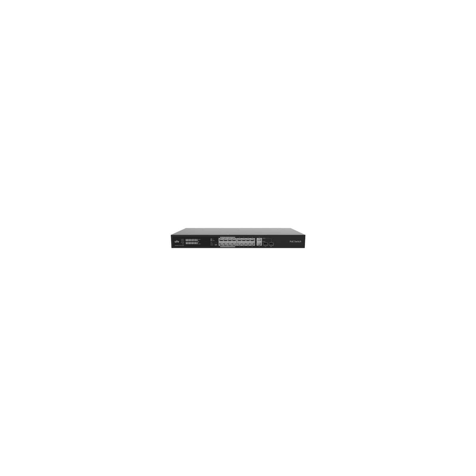 Switch 16 porturi PoE, 2 x Combo Uplink RJ45/SFP gigabit, Unmanaged - UNV NSW2020-16T2GC-POE-IN
