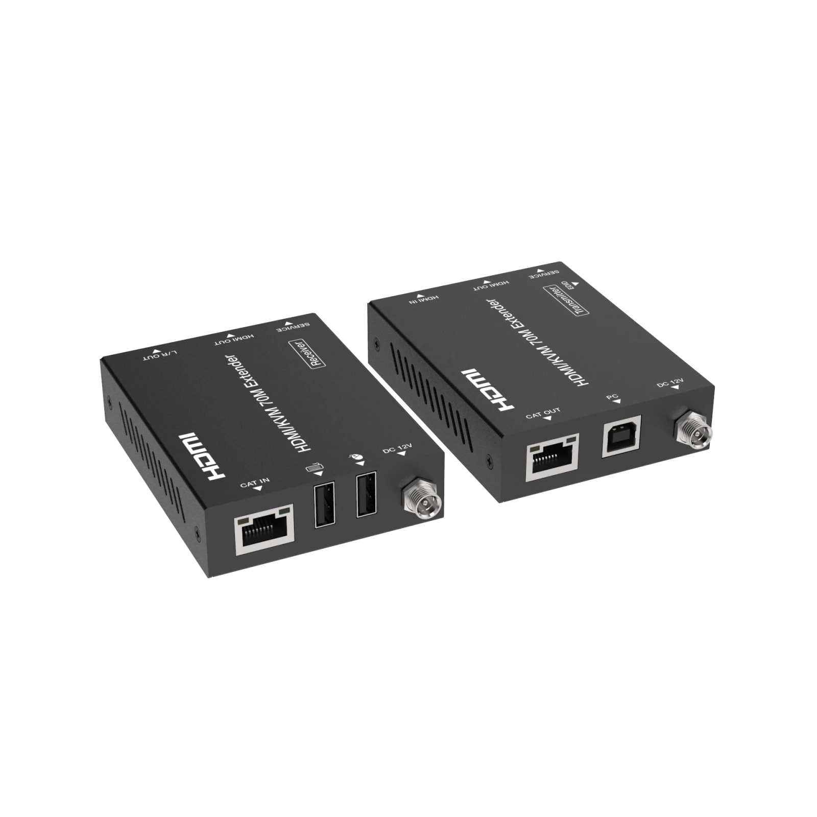 Extender KVM (HDMI2.0b + USB)  70m over CAT 4K@60Hz 4:4:4, Bi-directional POC, EvoConnect EDB70SK