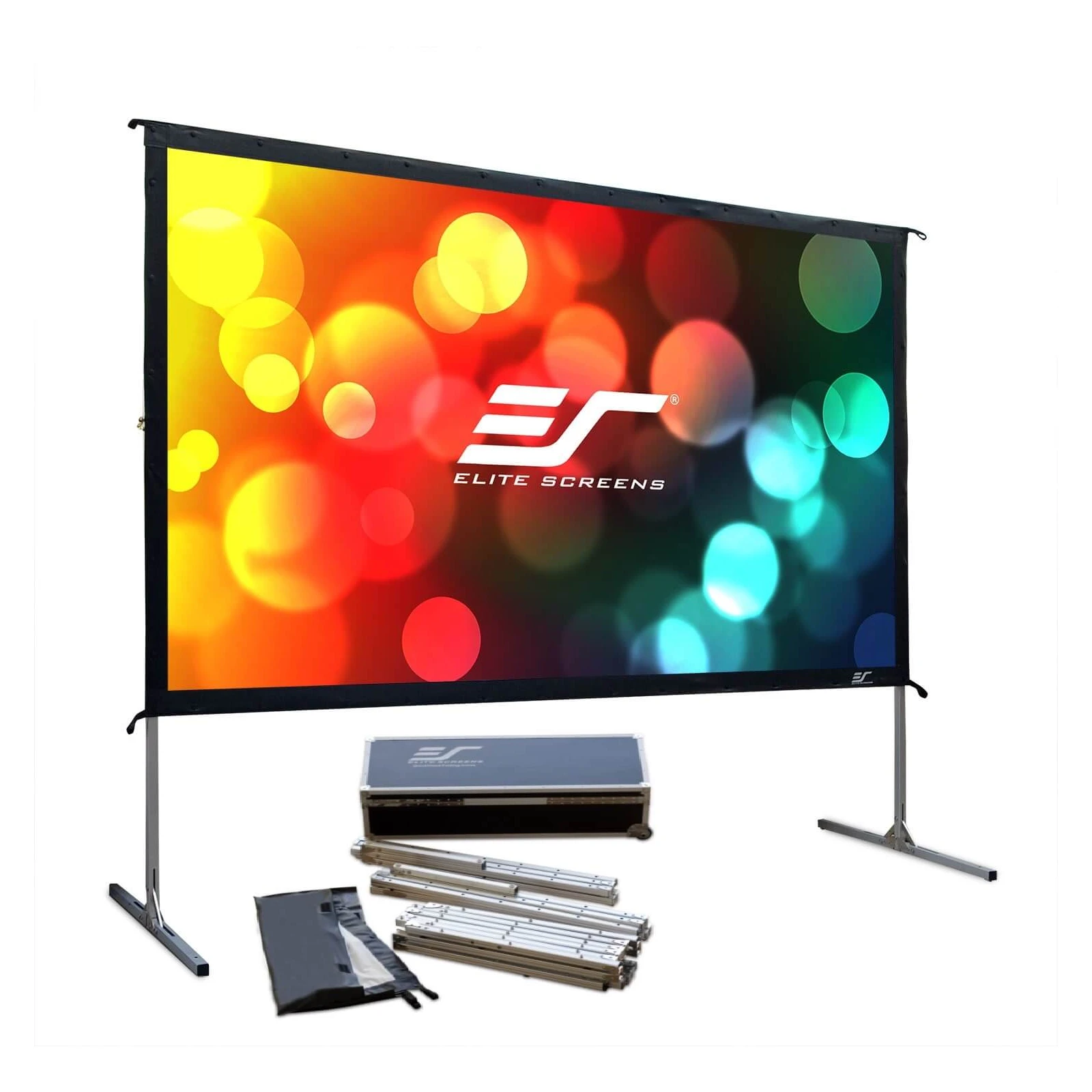 Ecran proiectie portabil, de podea, 332 x 187 cm, EliteScreens QuickStand Q150H1, Format 16:9