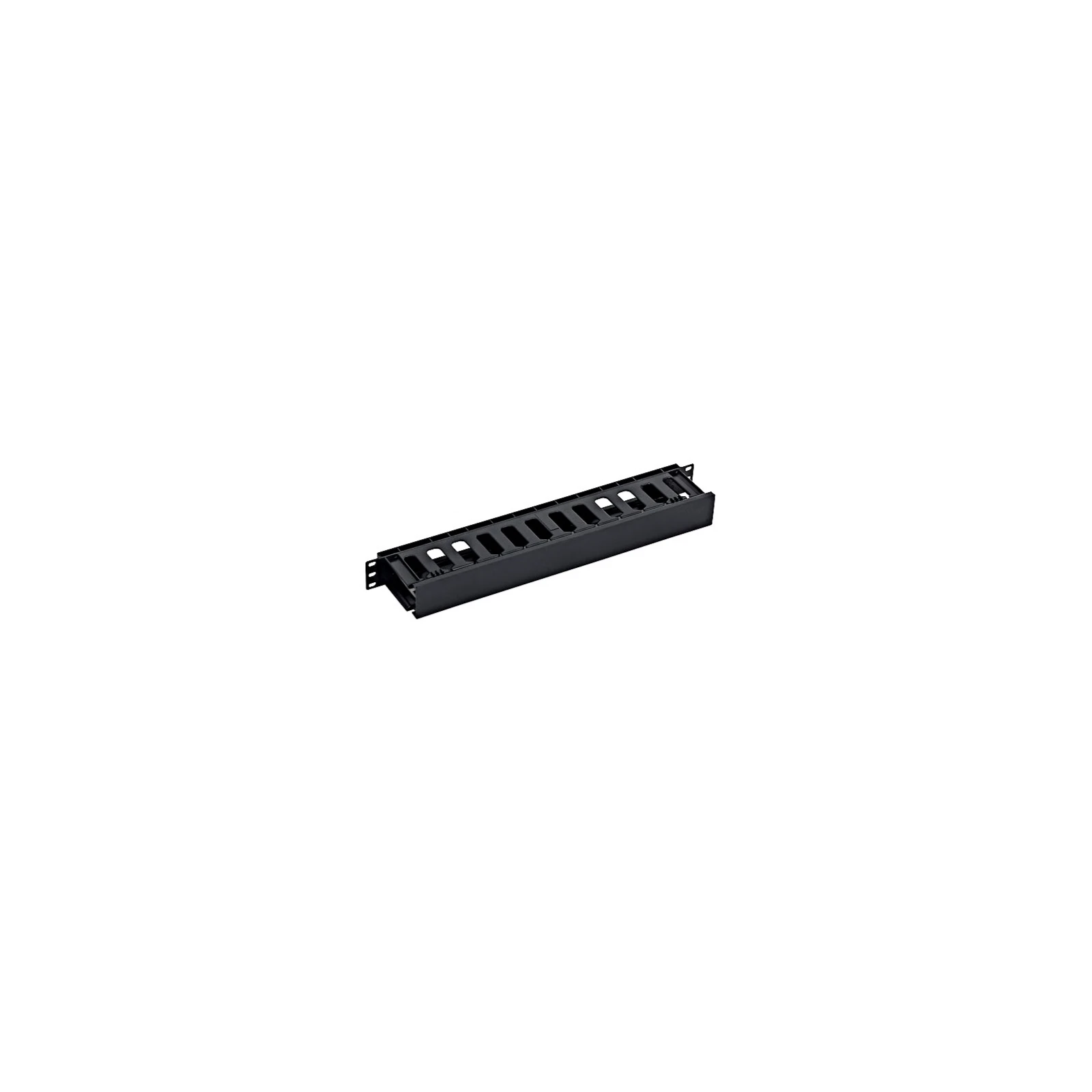 ORGANIZATOR CABLURI 19", 1U, PLASTIC, NEGRU