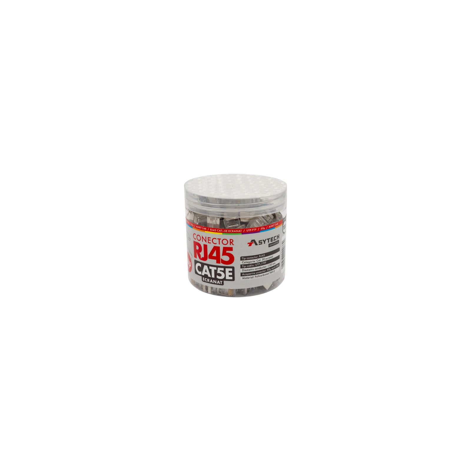 Mufa RJ-45 FTP Cat.5e, ecranata, 50µ (100 buc) RJ45M-CAT5E-50U-JAR