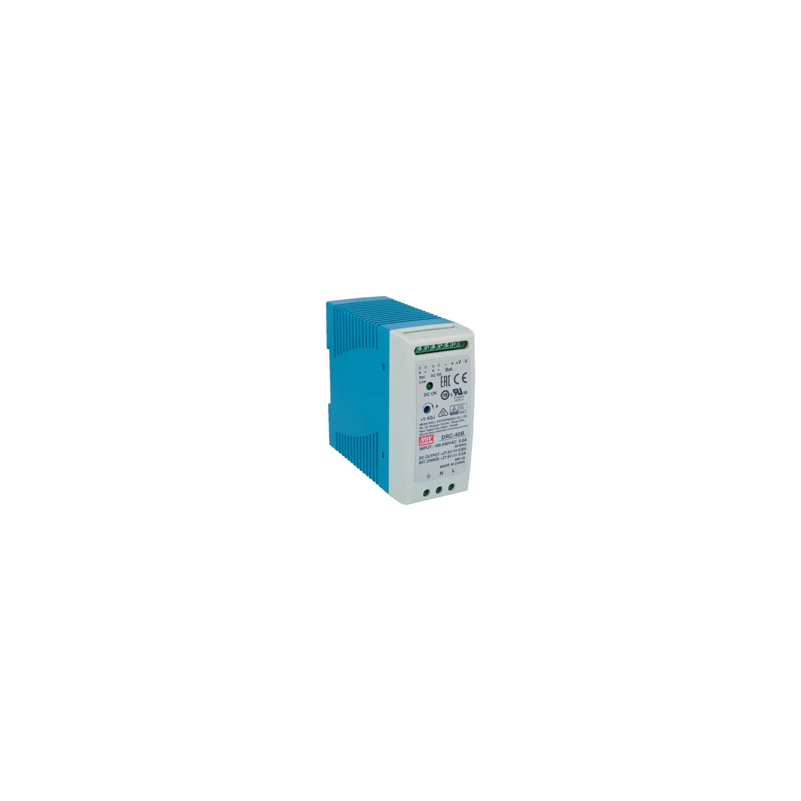 Sursa de alimentare in comutatie, 27.6V / 0.95A + 0.5A, sina DIN, backup - MEAN WELL DRC-40B