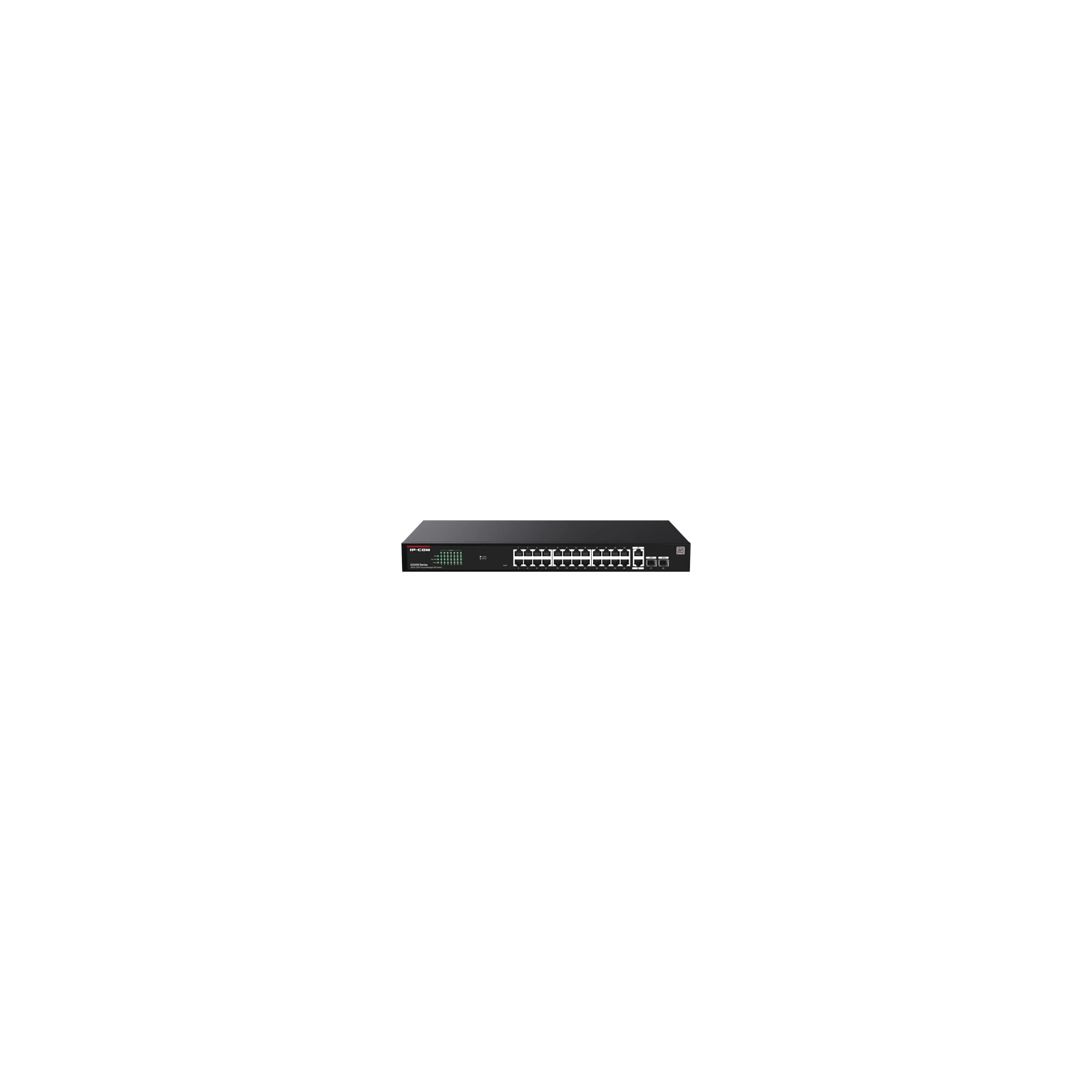 Switch 24 porturi PoE RJ45 Gigabit, 2 x RJ45 Gigabit, 2 x SFP Gigabit, Management, 1U - IP-COM G2228P-24-410W