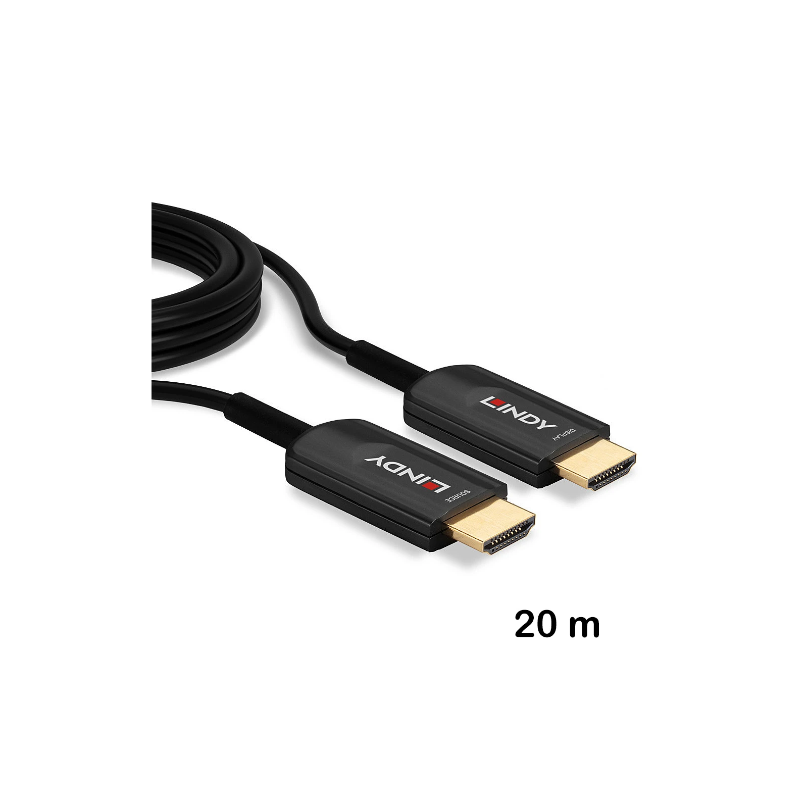 Cablu HDMI Ultra High Speed hibrid 8K60 cu fibră optică, 20 m, Lindy 38382