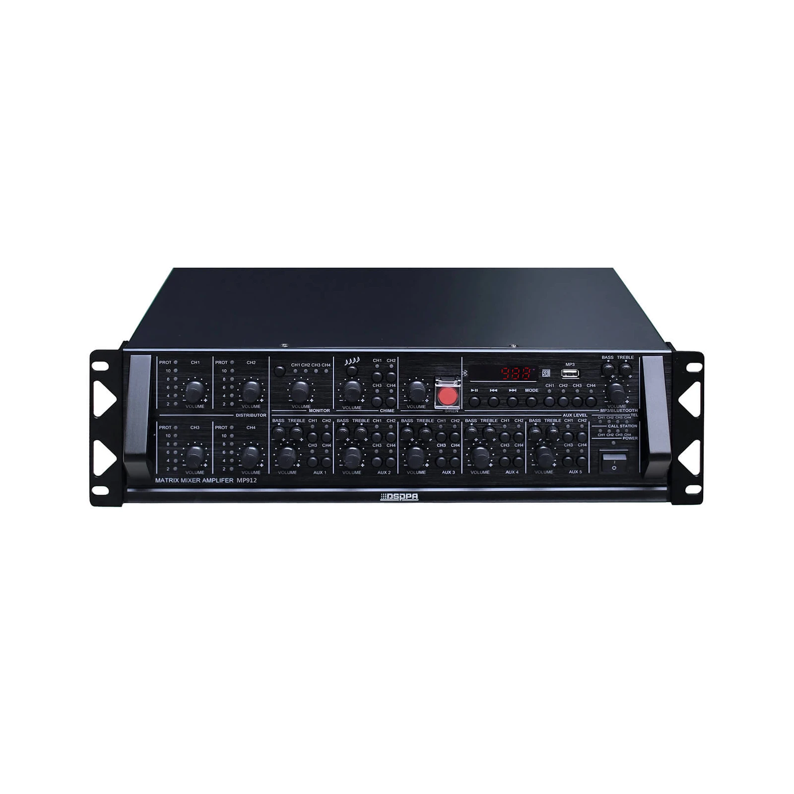 Amplificator cu mixer MATRIX 4x120W DSPPA MP912, cu player USB / Bluetooth