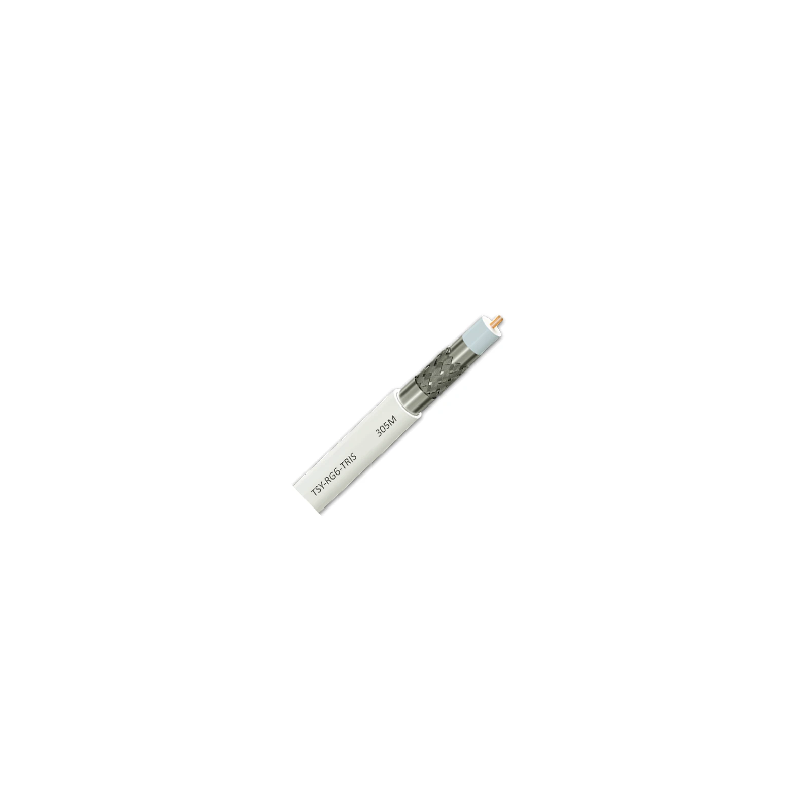 Cablu coaxial RG 6 TRISHIELD, 305m, alb TSY-RG6-TRIS