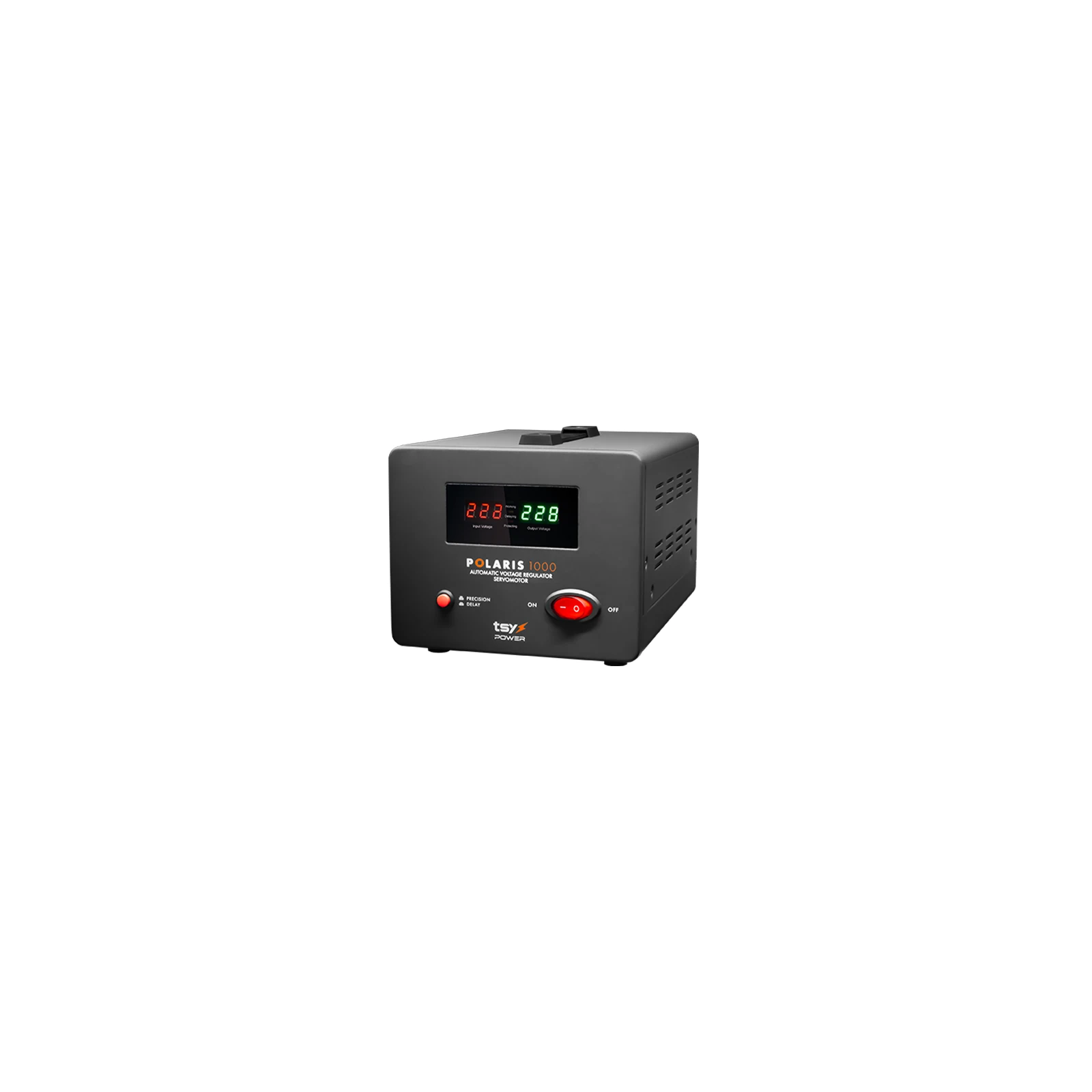 Regulator de tensiune cu servomotor, 1000VA, tensiune la intrare 150-260V, delay 6-180s AVR-POLARIS-1000VA